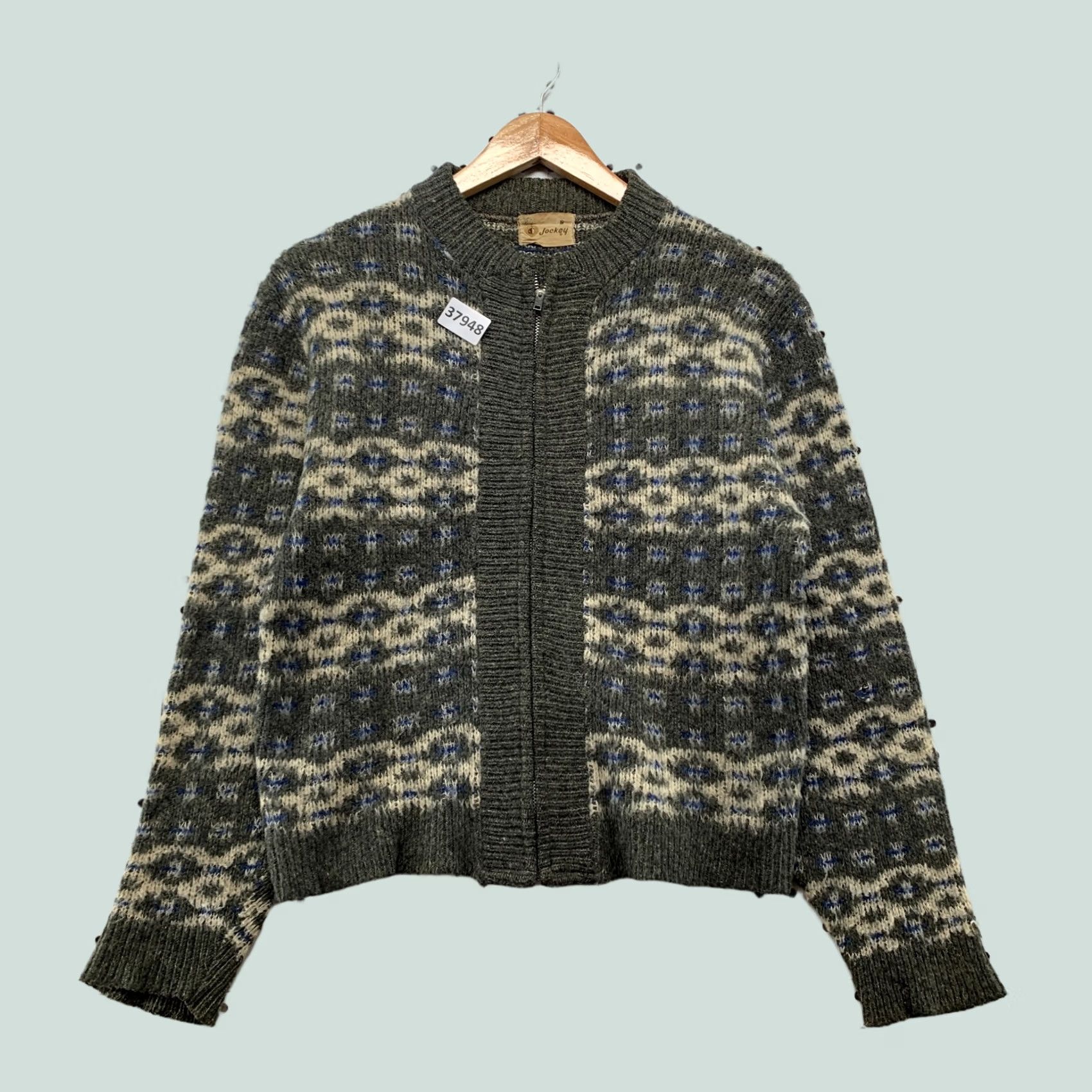 Jockey VINTAGE Jockey Cardigan Sweater Womens Fits Medium Argyle Gray 80s Size M / US 6-8 / IT 42-44 - 1 Thumbnail