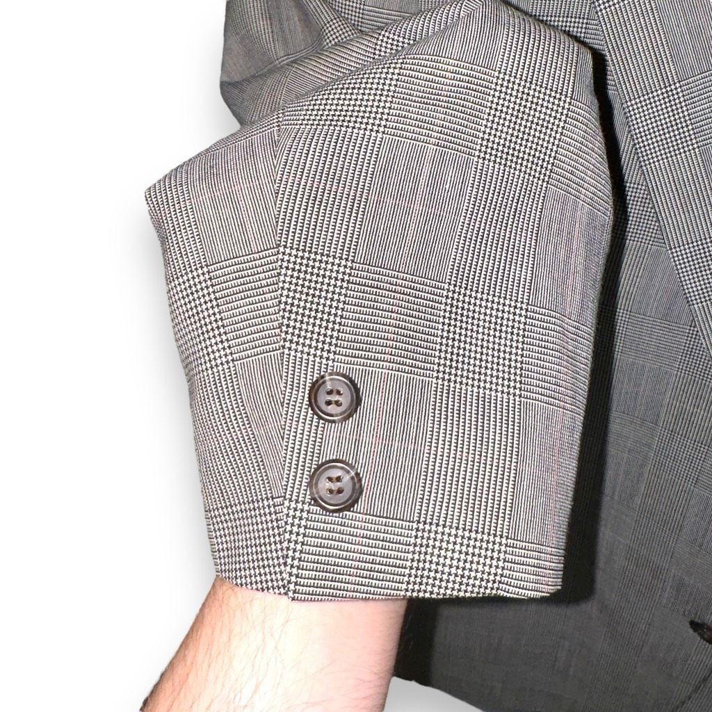 Brooks Brothers 60s Brooks Brothers Black & Gray Prince of Whales Check Spor Size 42R - 7 Thumbnail