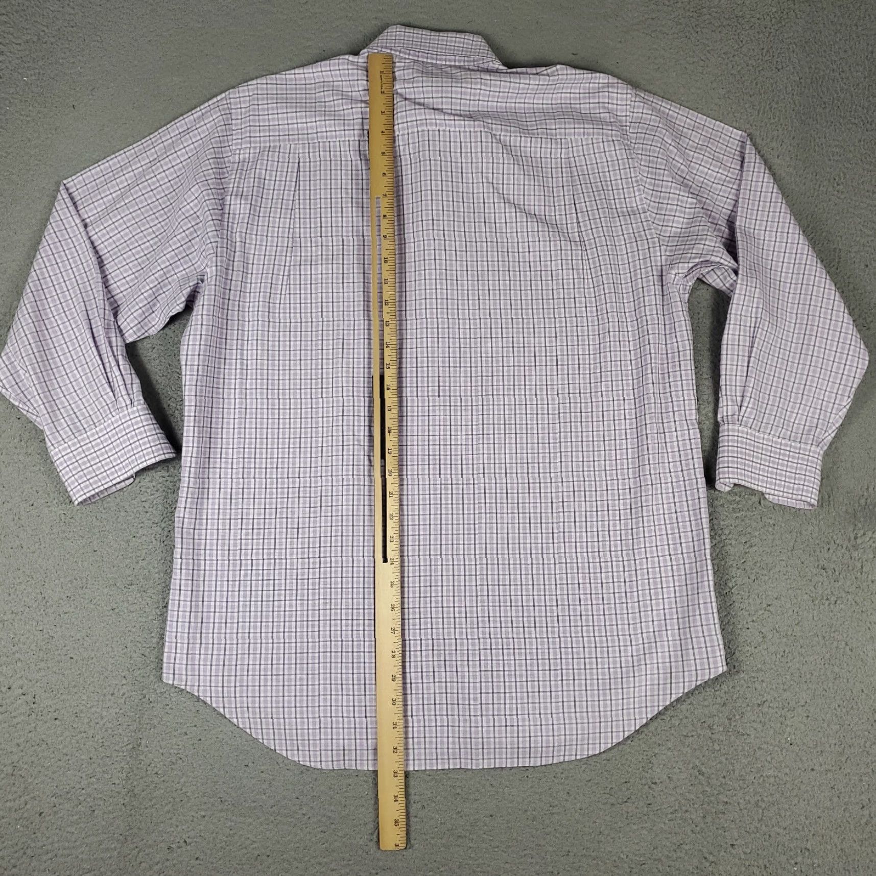 David Donahue David Donahue Shirt Mens 16.5 Purple Plaid Dress Button Up Long Sleeve Shirt Size 46R - 5 Thumbnail