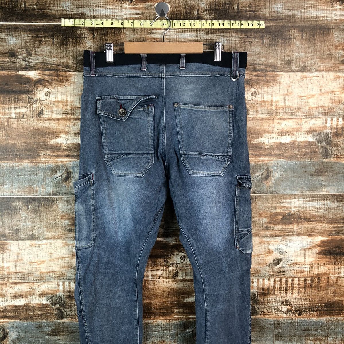 Japanese Brand Field Core Blue Distressed ripped Denim Pants #A2151 Size US 34 / EU 50 - 17 Thumbnail