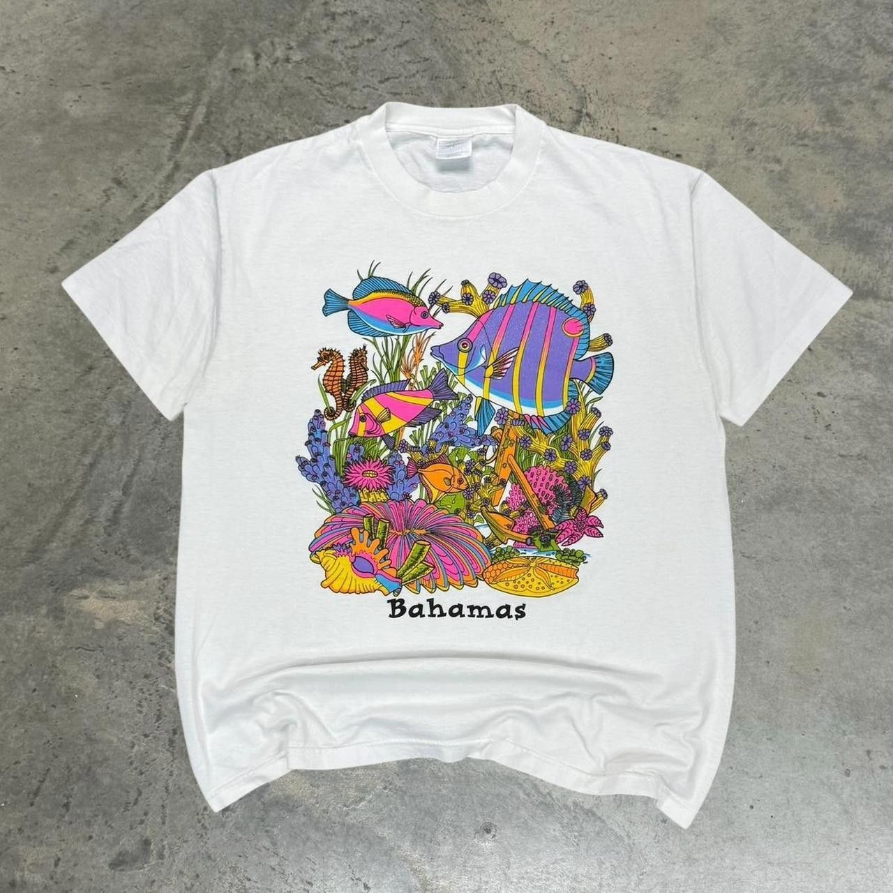 Hanes × Vintage Vintage 90s Single Stitch Bahamas Fish T-Shirt Size US L / EU 52-54 / 3 - 2 Thumbnail