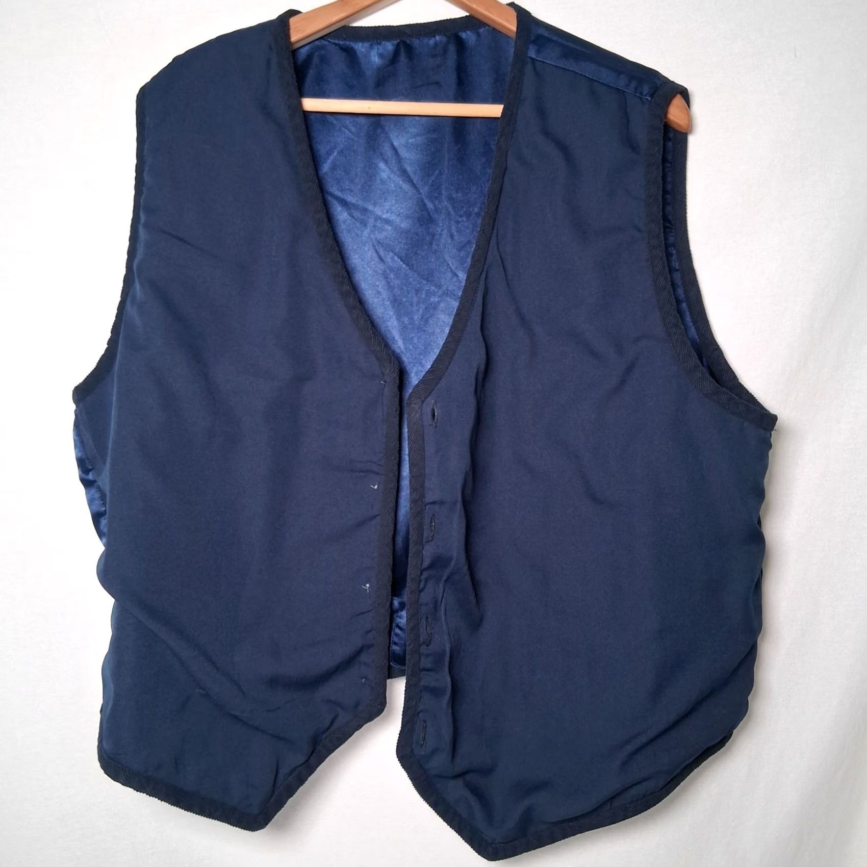 Vintage VINTAGE Dressbarn Vest Blue Plus Size 3X Patchwork Wool Leather Blend Boho Size XXL / US 16-18 / IT 52-54 - 4 Thumbnail