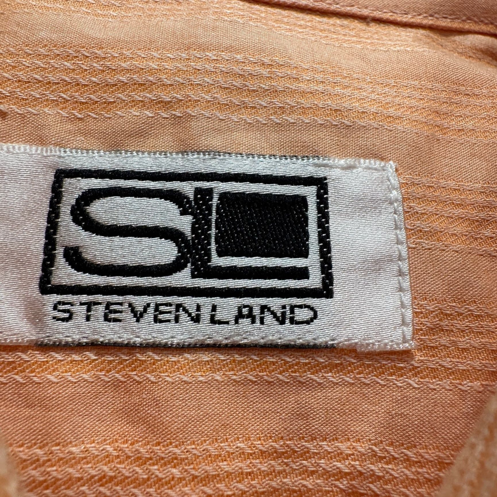 Steven Alan Steven Land Shirt Mens 16.5 34/35 Orange French Cuff Modern Fit Button Graphic Size US XL / EU 56 / 4 - 5 Thumbnail