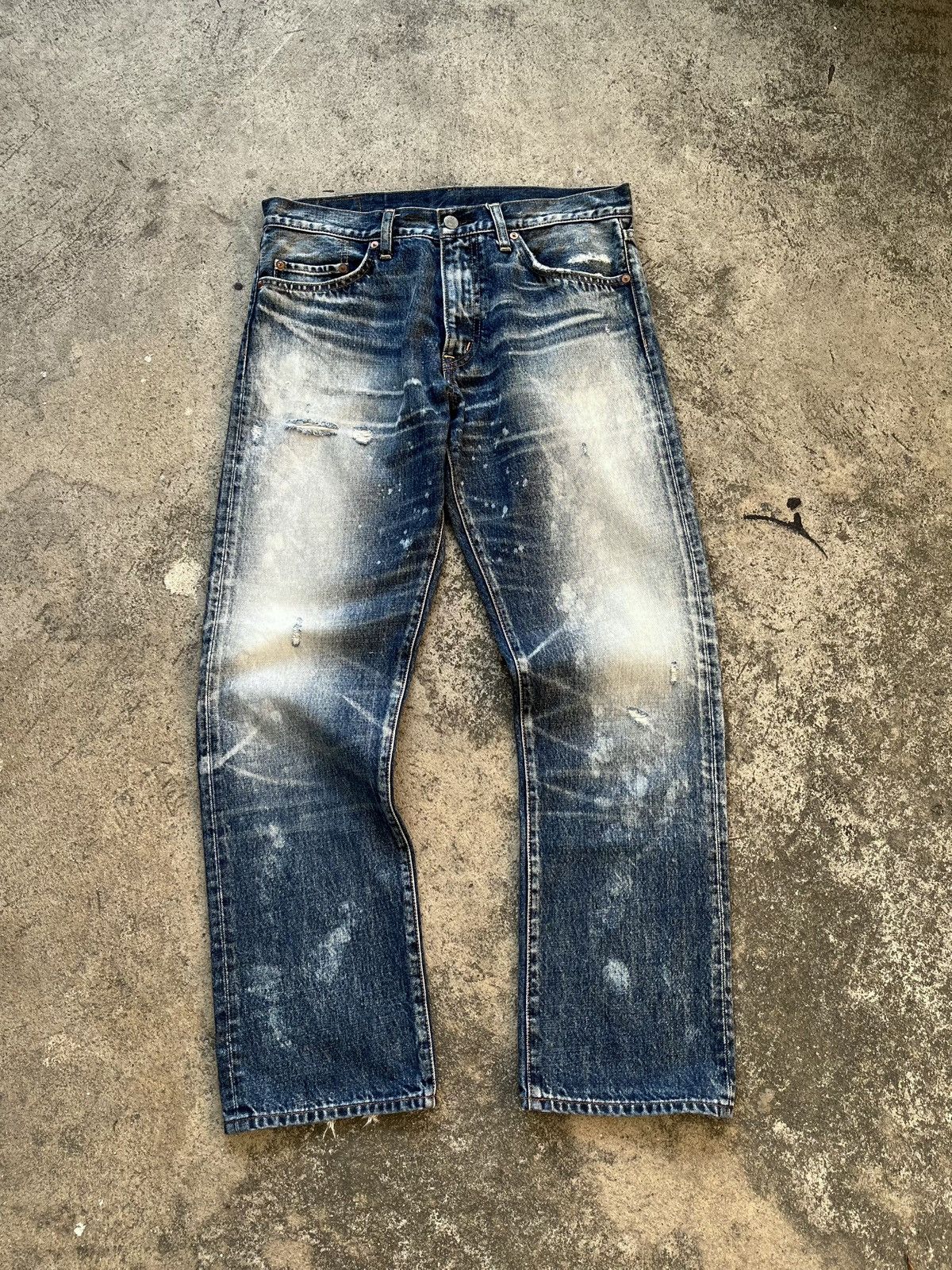 Japanese Brand 💥RNA distressed denim Japan brand / PERFECT ACID WASHED Size US 34 / EU 50 - 1 Thumbnail