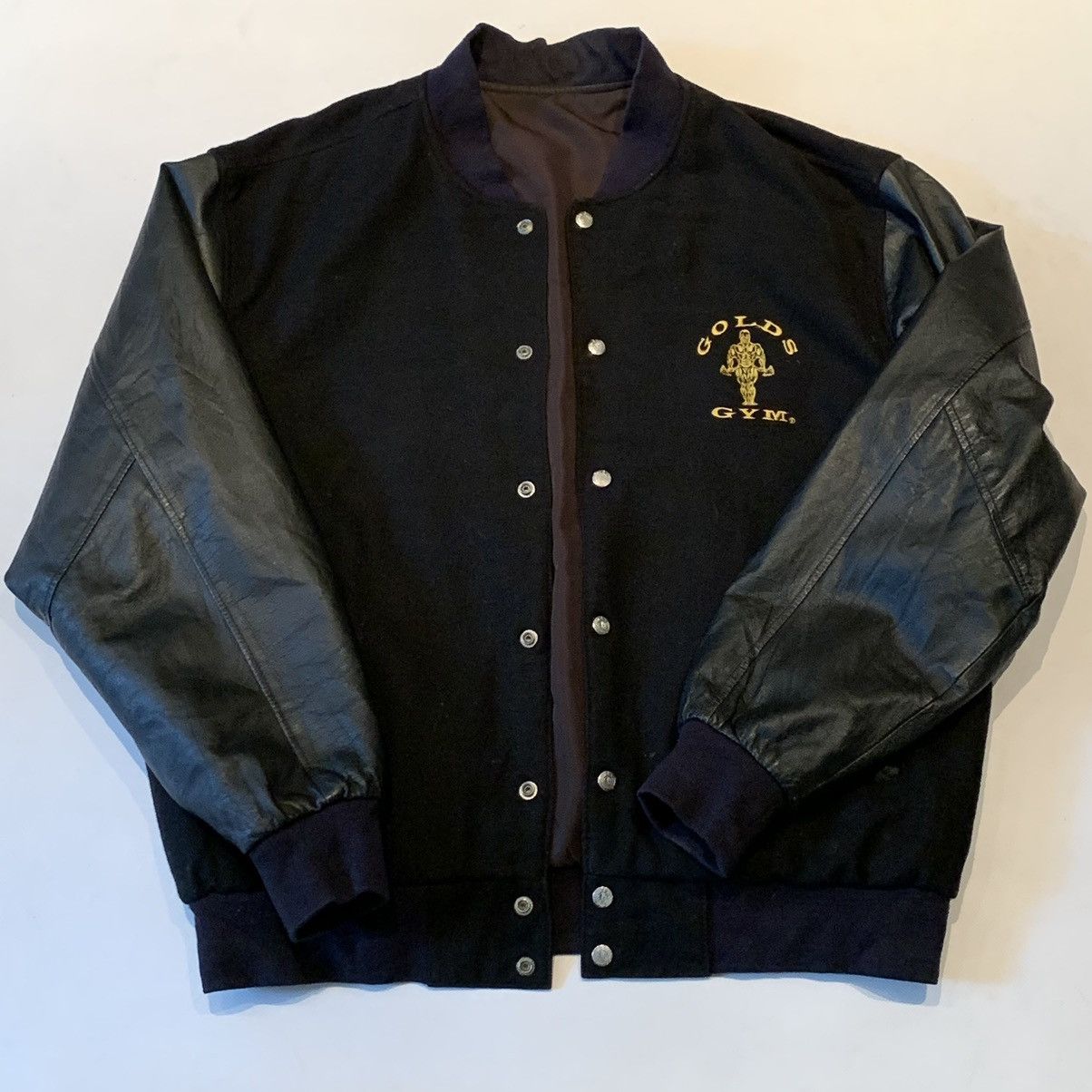 Golds Gym Vintage Leather Reversible Bomber