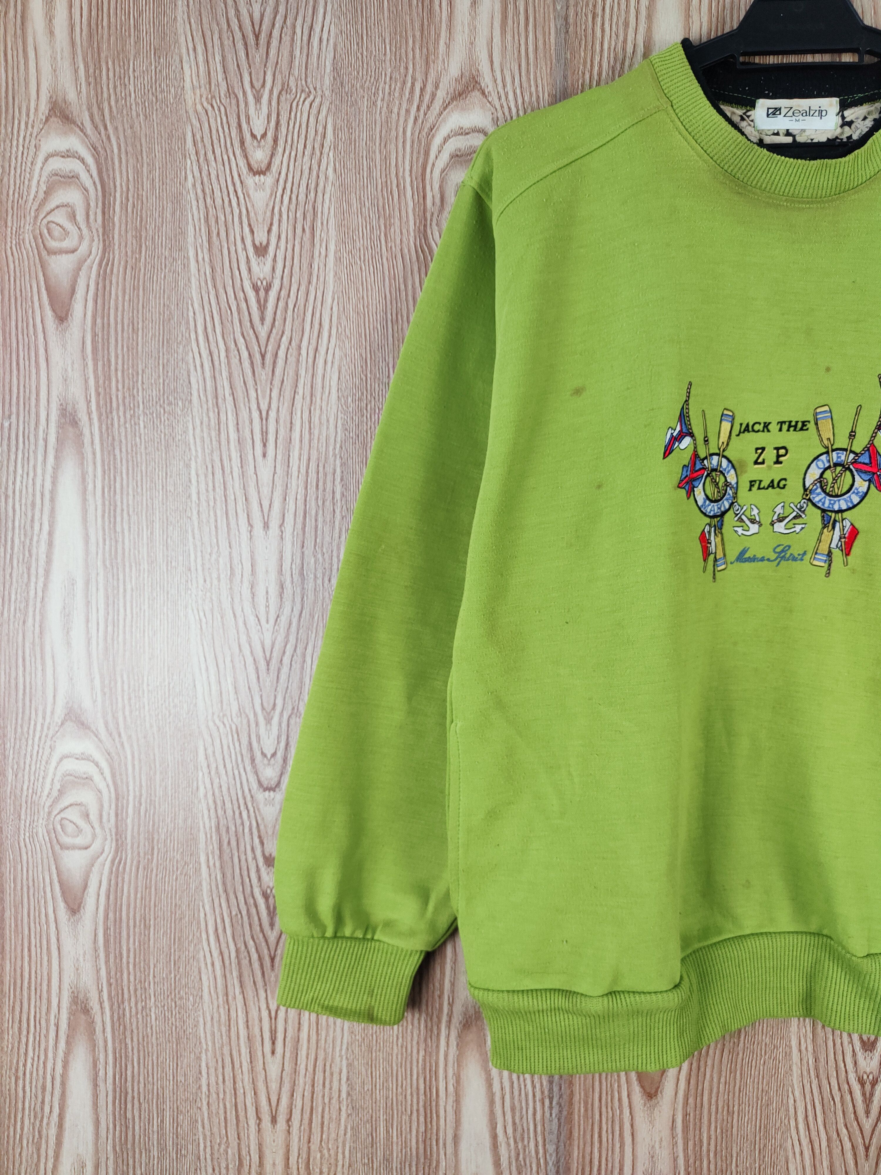 Japanese Brand × Vintage Vintage 💥 Zealzip Light Green Sweatshirts Size US M / EU 48-50 / 2 - 4 Thumbnail