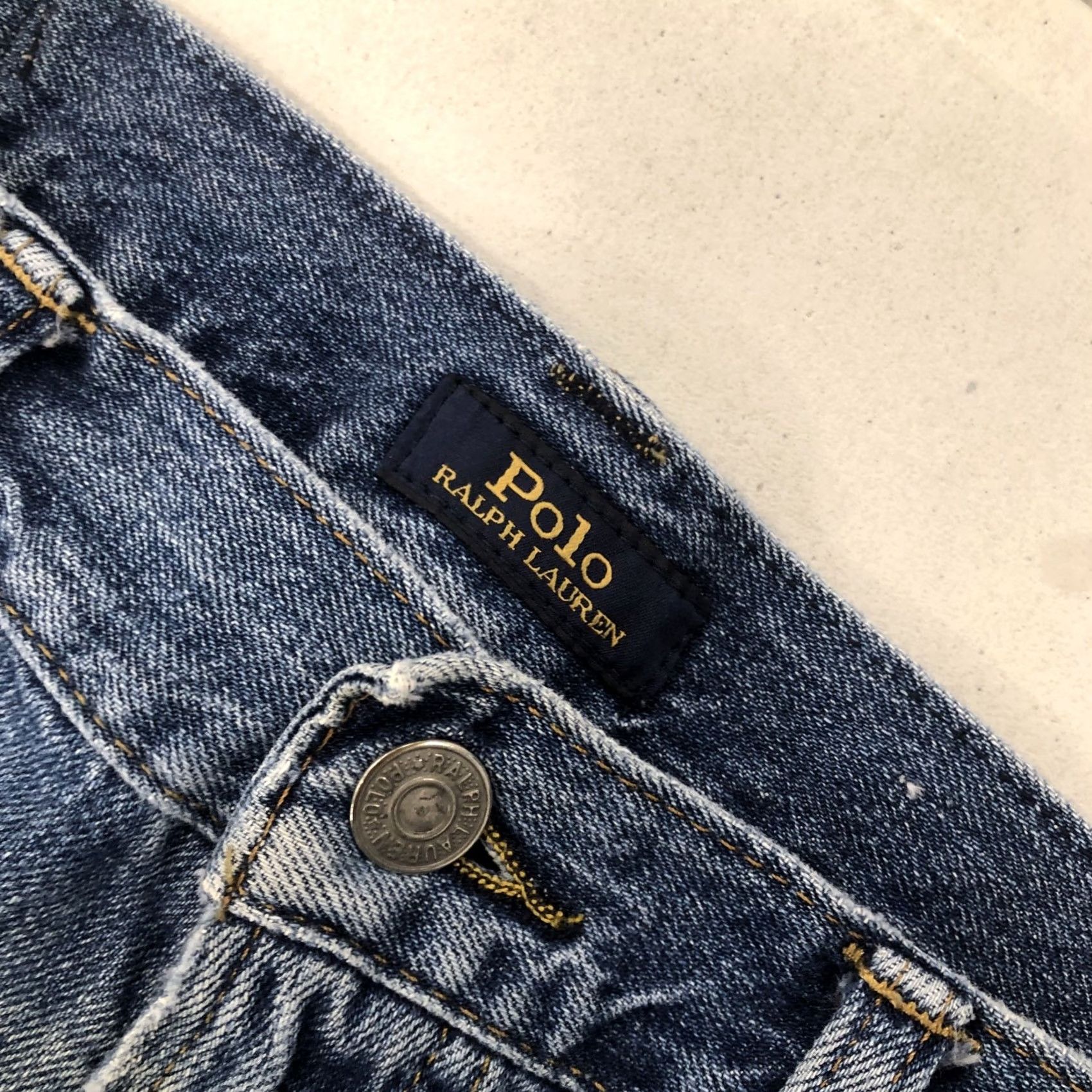 Polo Ralph Lauren Polo Ralph Lauren Jeans Mens 34x32.5 Blue Thompson Relaxed Straight Med Wash Size US S / EU 44-46 / 1 - 6 Thumbnail