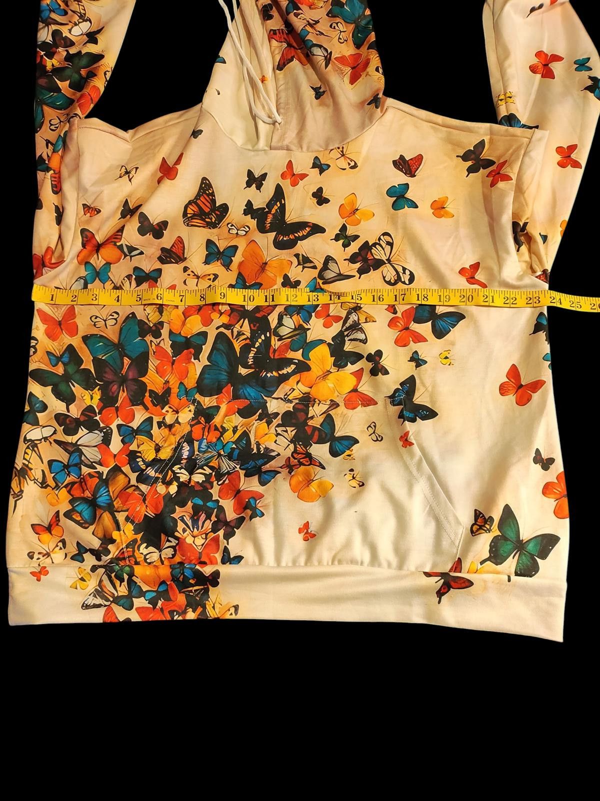 Other Butterfly Print Women's Hoodie Sweatshirt Size L / US 10 / IT 46 - 6 Thumbnail