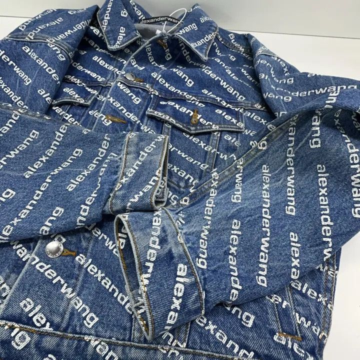 Other Alexander Wang Logo Print Denim Jacket for Women - Size S / US 4 / IT 40 - 9 Thumbnail