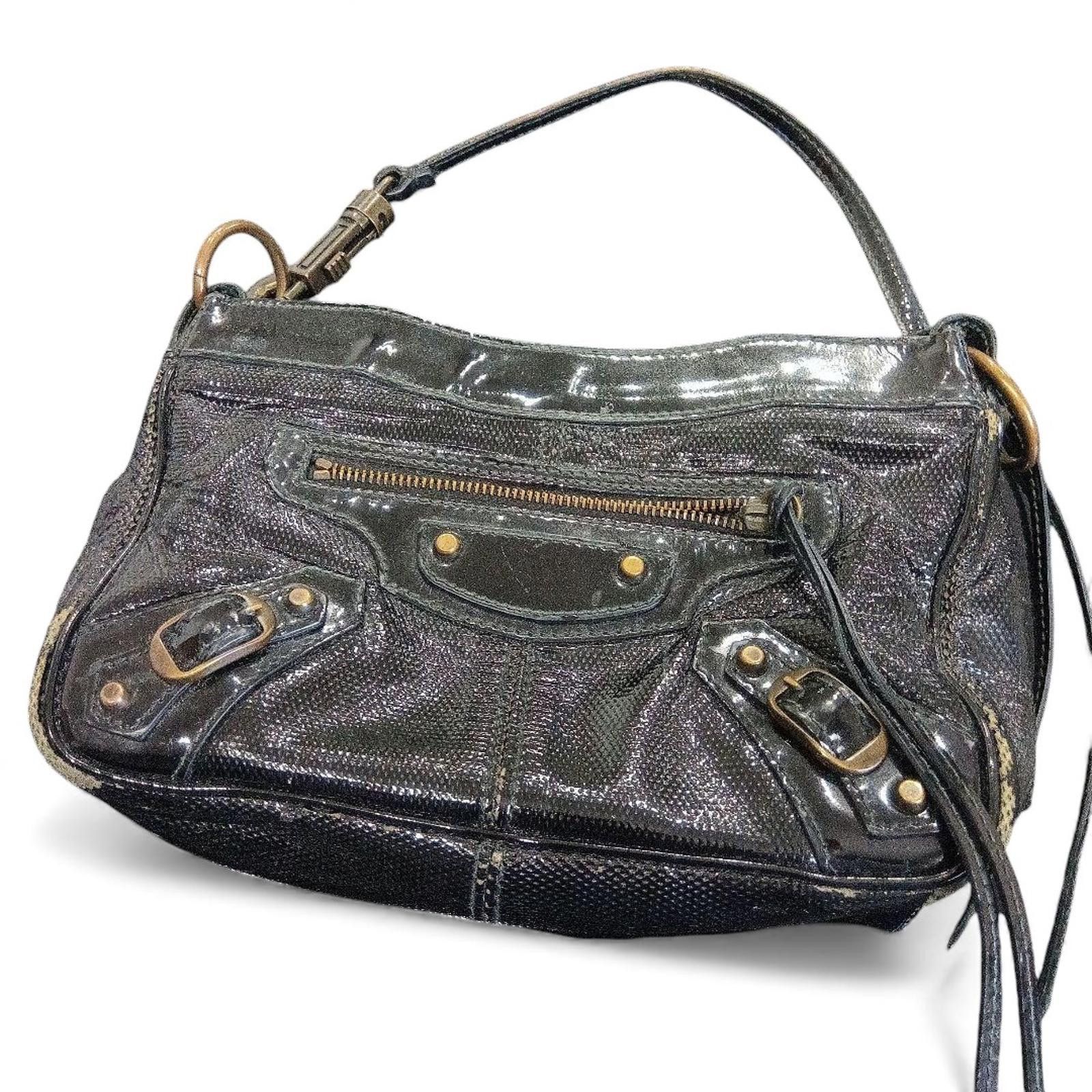 Balenciaga Balenciaga - Black Leather Shoulder Bag with Gold Hardware Size ONE SIZE - 2 Thumbnail