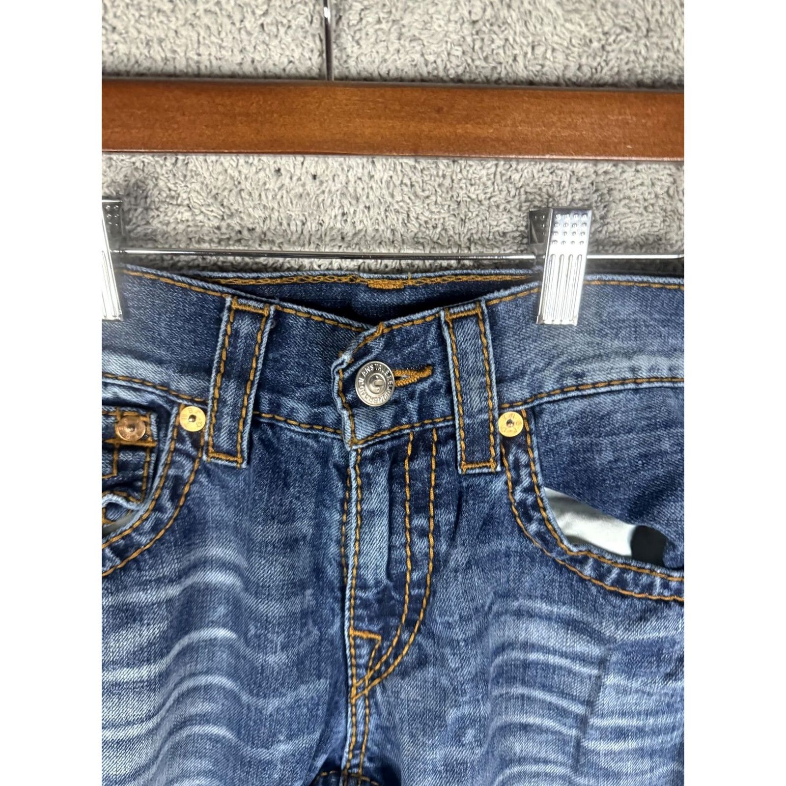 True Religion True Religion Jeans Mens 30 Blue Straight Big T Red Org Flap Pockets Denim Shirt? Size US 30 / EU 46 - 5 Thumbnail