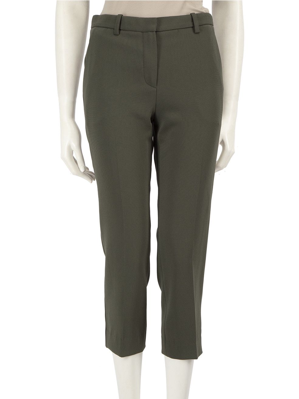 Theory Khaki Slim Cropped Leg Trousers Size 24" / US 00 / IT 34 - 1 Thumbnail