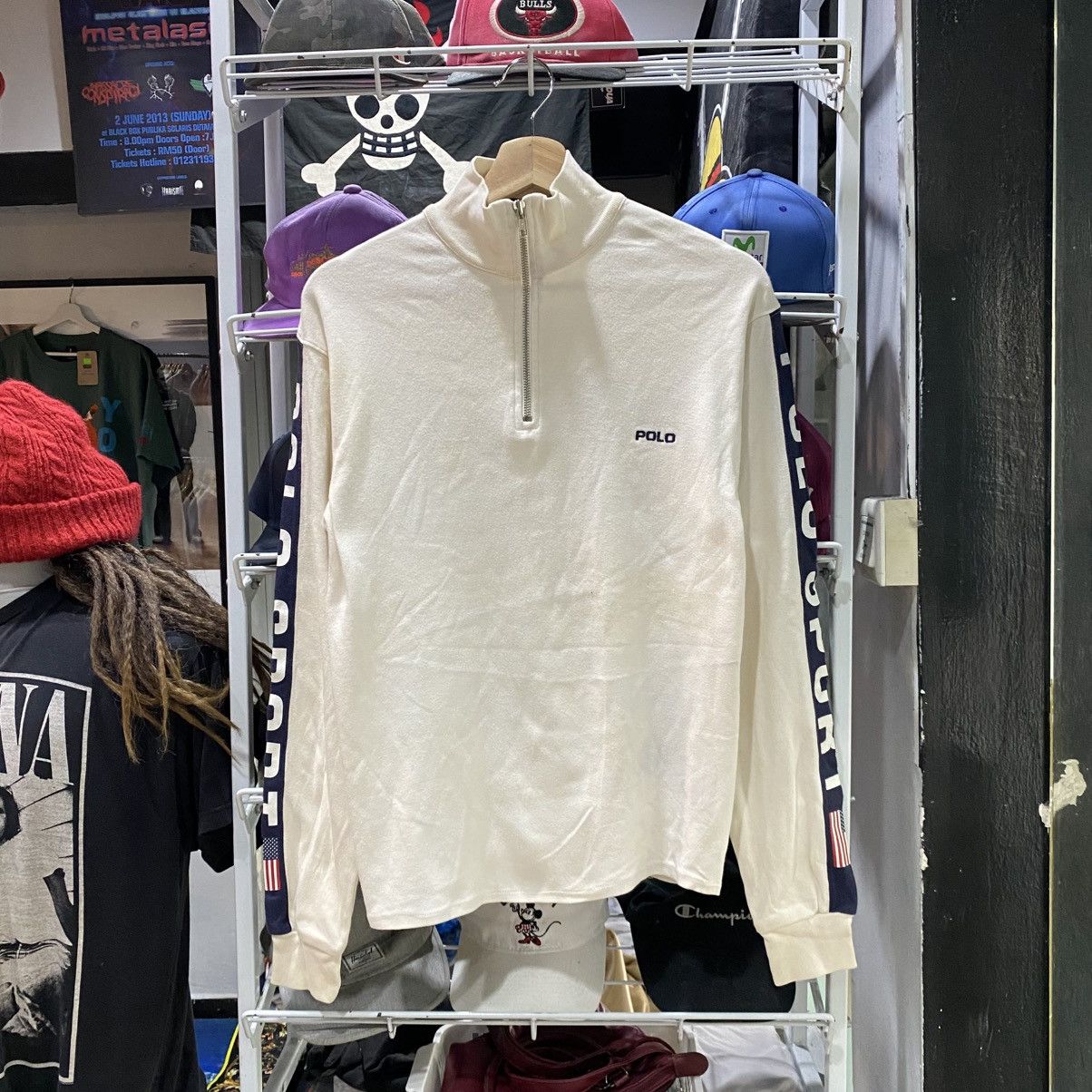 Polo Ralph Lauren × Ralph Lauren × Vintage VINTAGE POLO SPORT SIDE TAPE HALF ZIP SWEATER Size US S / EU 44-46 / 1 - 1 Thumbnail