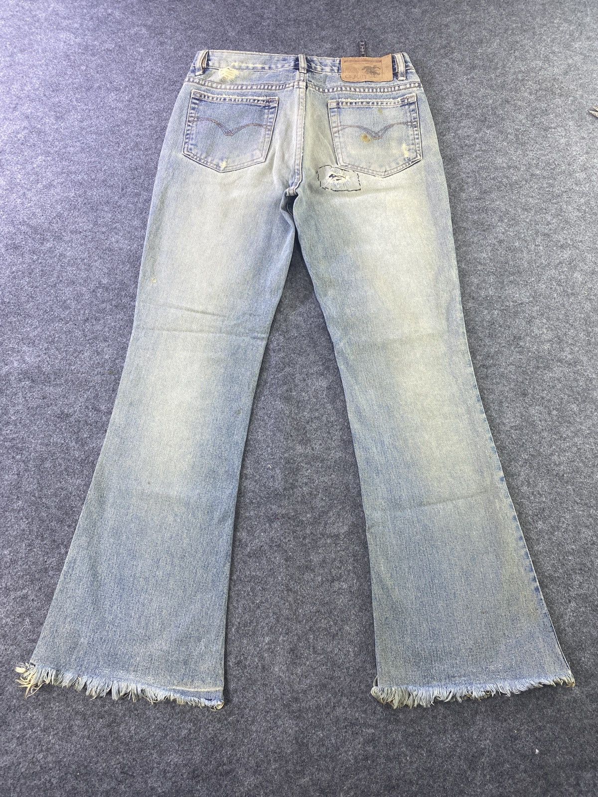 Japanese Brand × Jean G Jon Distressed Blue Wash Flare Denim - J945 Size 30" / US 8 / IT 44 - 4 Thumbnail