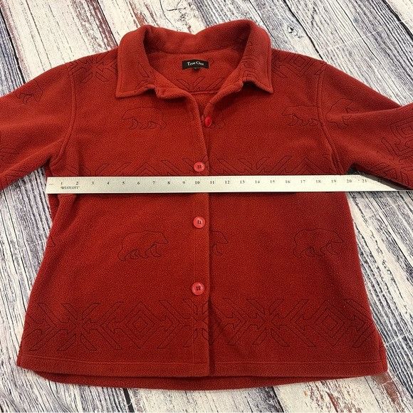 True Grit Vintage True Grit Bear Embroidered Red Fleece Jacket Size L / US 10 / IT 46 - 6 Thumbnail