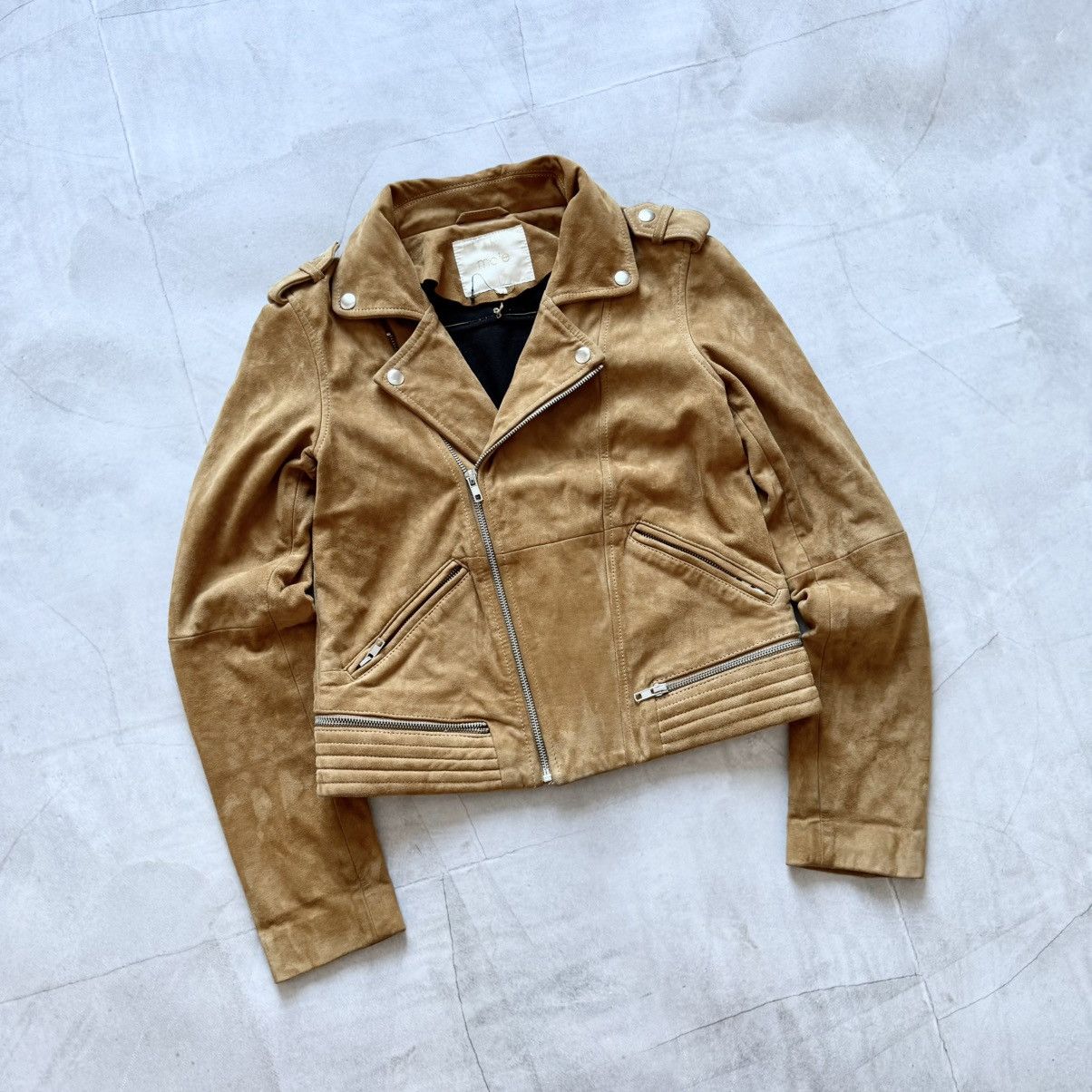 Maje Maje Suede Biker Avantgarde All Saints Style Jacket Size S / US 4 / IT 40 - 1 Thumbnail