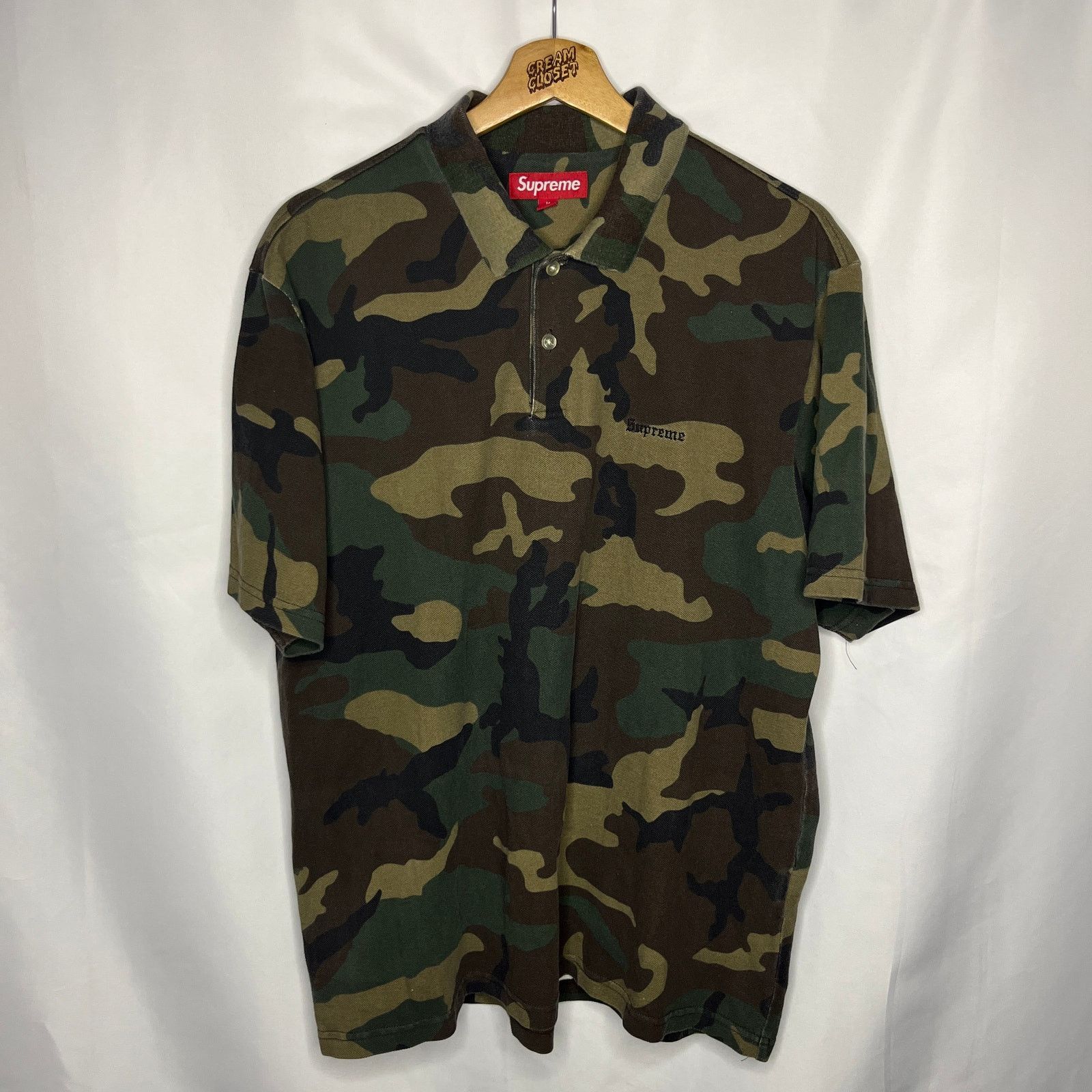 Supreme Supreme washed stripe polo sz XL SS26 black | Grailed