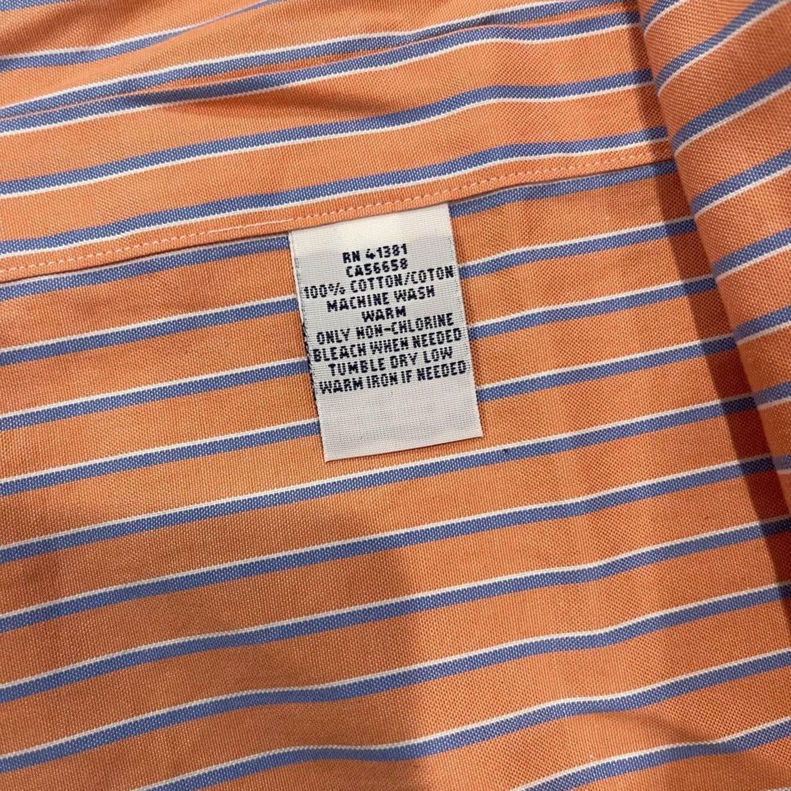 Ralph Lauren Ralph Lauren Button Up Shirt Orange Stripe Classic Men's 16 Size US L / EU 52-54 / 3 - 5 Thumbnail