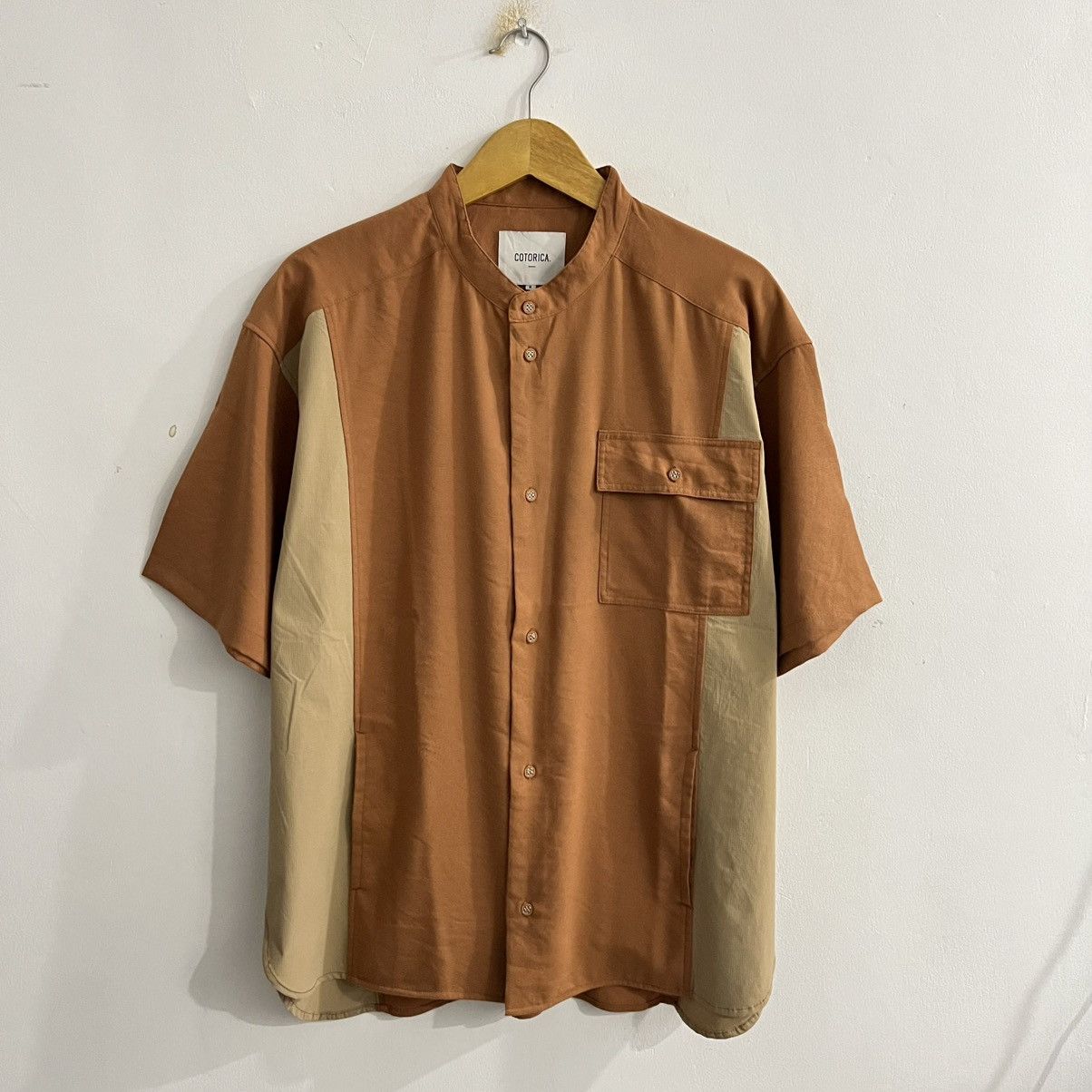 Issey Miyake Cotorica - Two tone color Stand collar Shirt Size US M / EU 48-50 / 2 - 1 Thumbnail