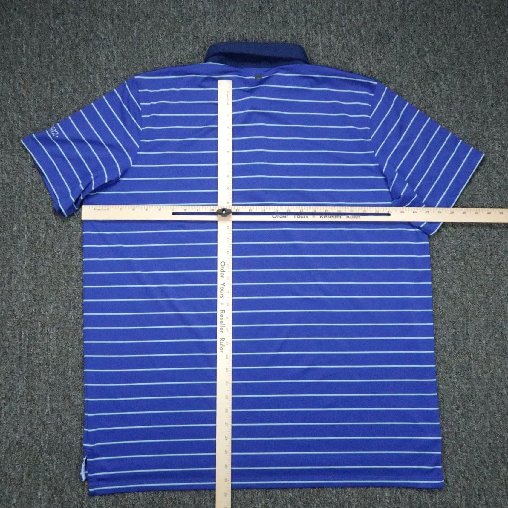 Vintage Greyson Polo Shirt Mens XL Blue Striped Short Sleeve Golf Moisture Wicking Athletic Stretch Polo Shirt Size US XL / EU 56 / 4 - 6 Thumbnail