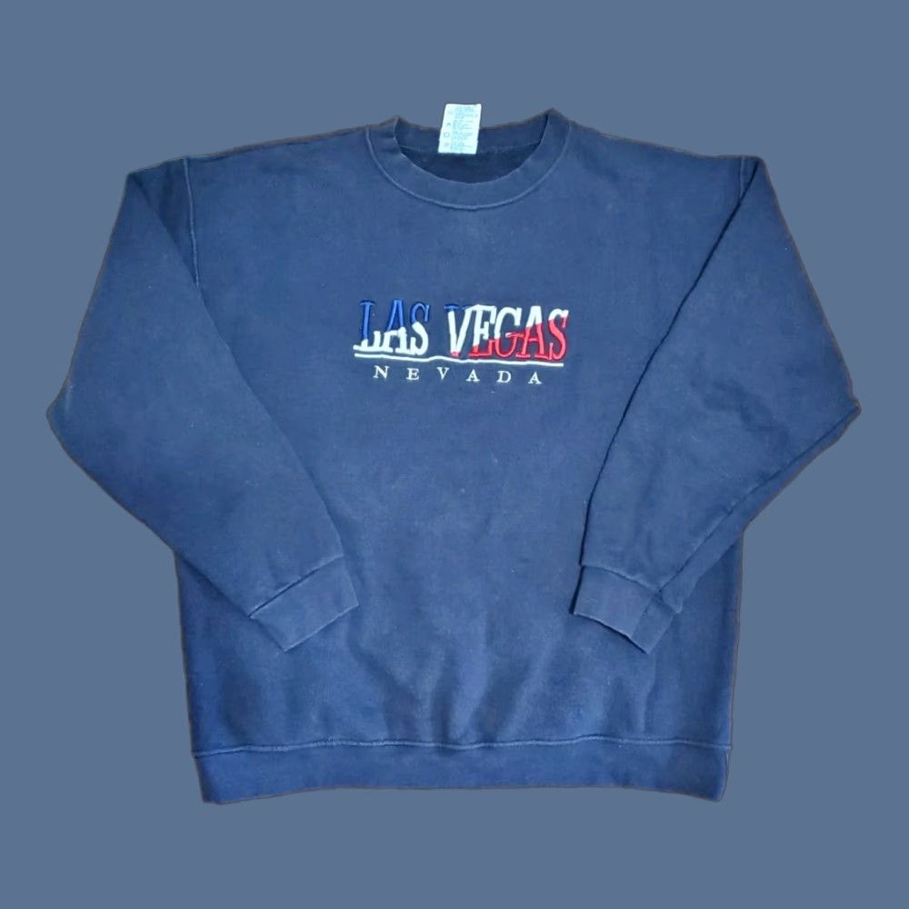 AAA VINTAGE Alstyle Sweatshirt Mens L Black Crew Neck Las Vegas Embroidered Graphic Print Rare AAA TAG Size US L / EU 52-54 / 3 - 1 Thumbnail