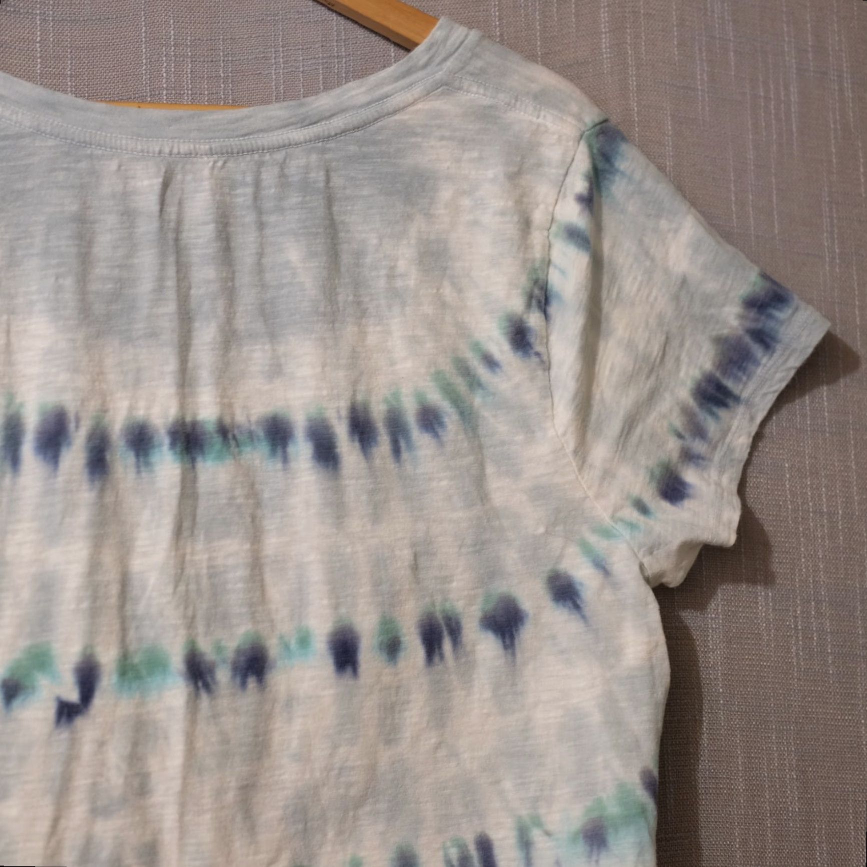 Lucky Brand Lucky Brand Tie Dye Front Twist Green White Short Sleeve Womens L Shirt XS-? [Oops] Size 36" / US 14 / IT 50 - 7 Thumbnail