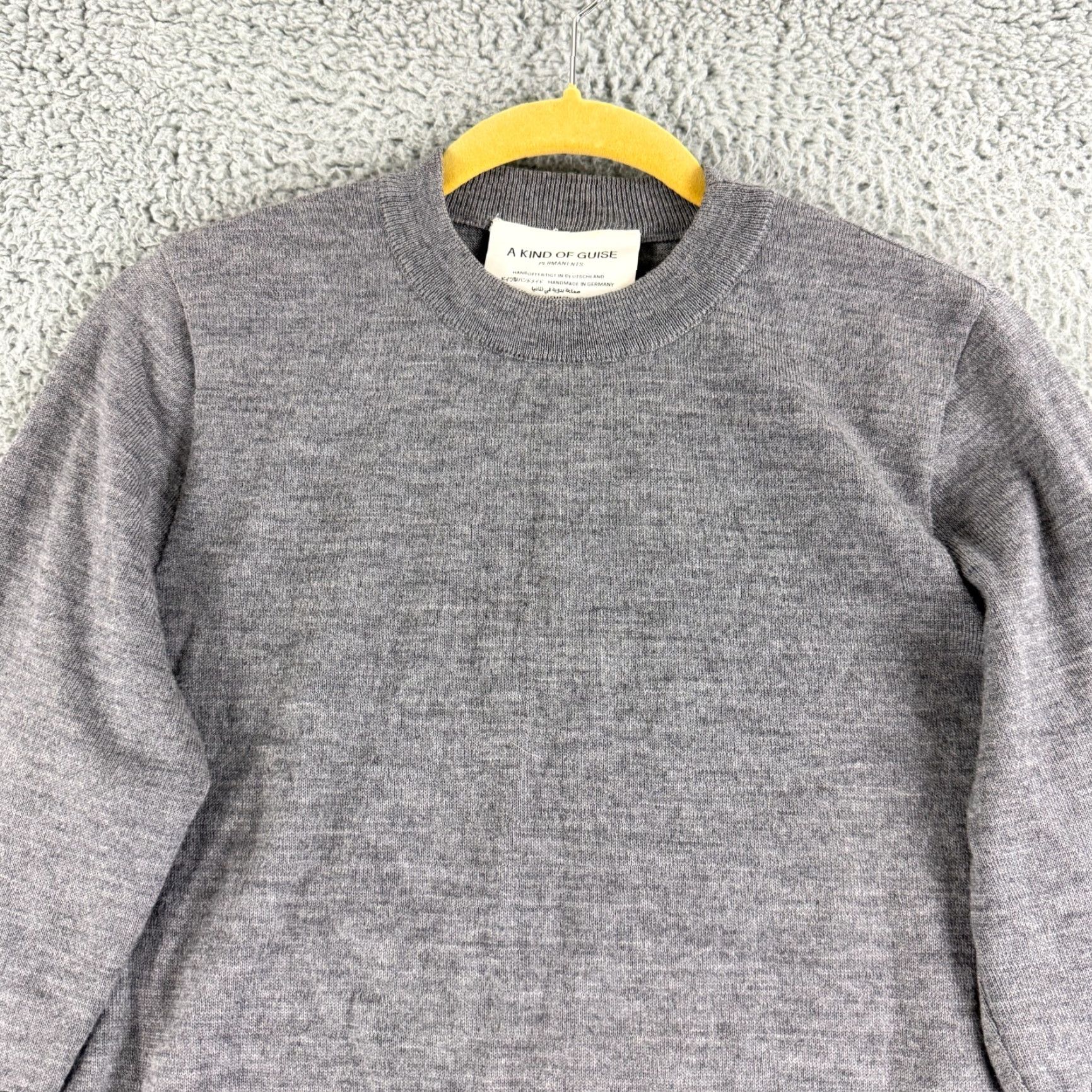 A Kind Of Guise A Kind of Guise Sweater Mens Small Gray Long Sleeve 100% Merino Wool Pullover Size US S / EU 44-46 / 1 - 2 Thumbnail