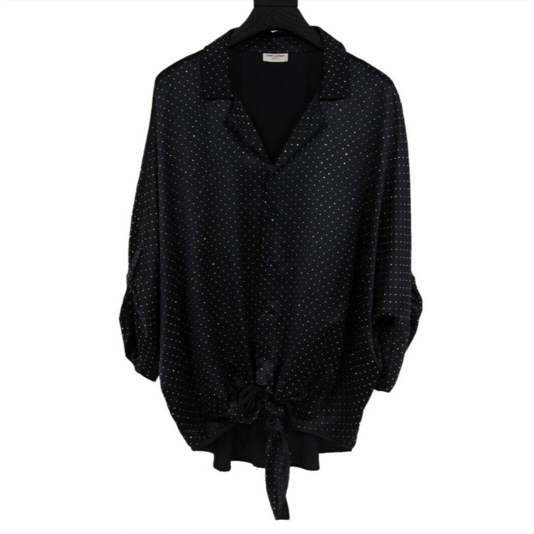 Saint Laurent Paris Runway Oversized Studded Button Down Shirt IT 41 Size US L / EU 52-54 / 3 - 1 Thumbnail