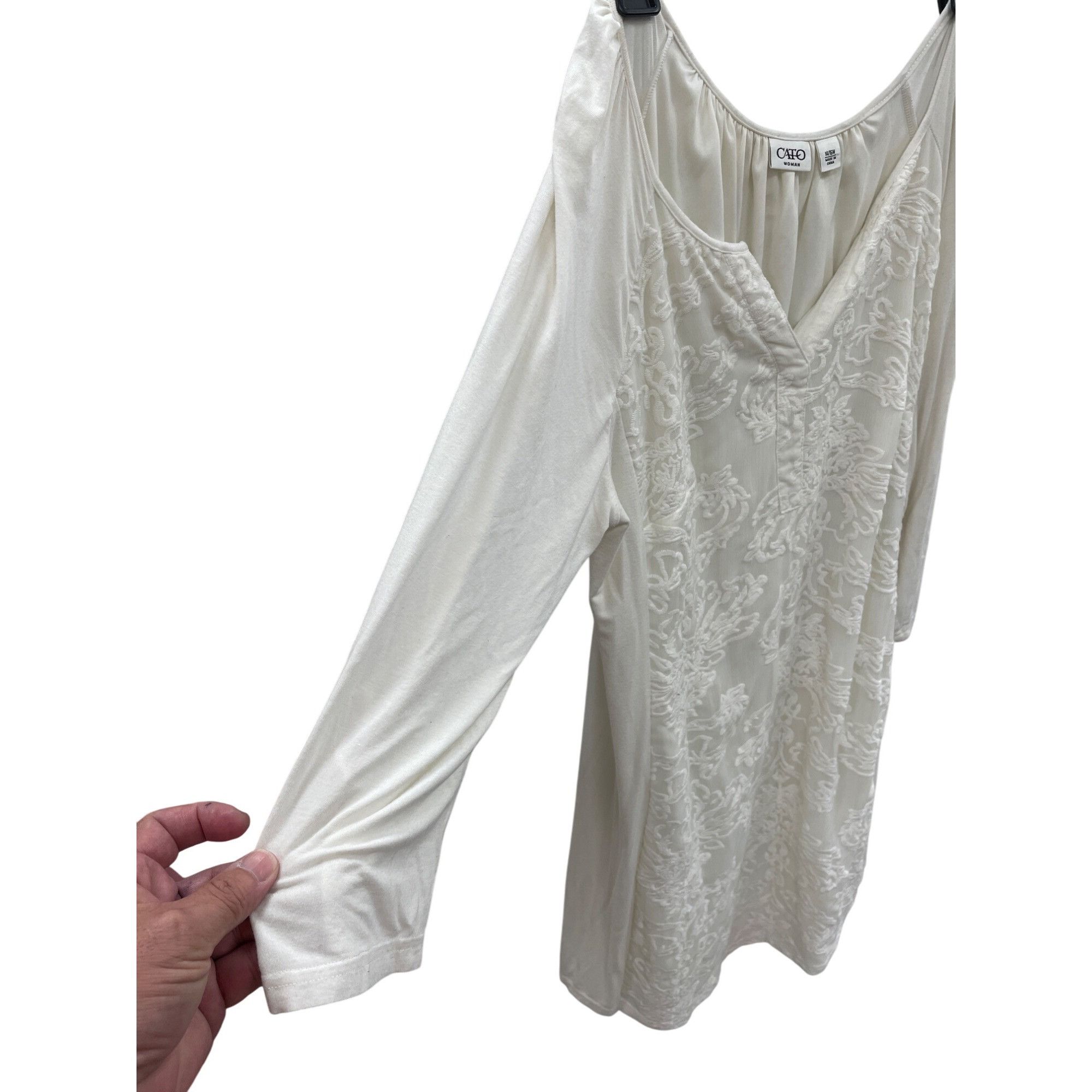 Other Cato Womens Beige Lace Embroidered Lined Midi Dress Size 14/ Size XL / US 12-14 / IT 48-50 - 2 Thumbnail
