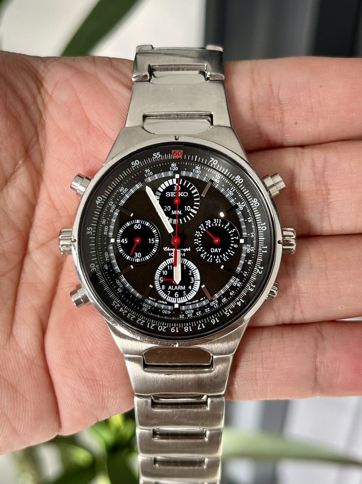 [RARE] Seiko Flightmaster Pilot Chronograph Black Dial