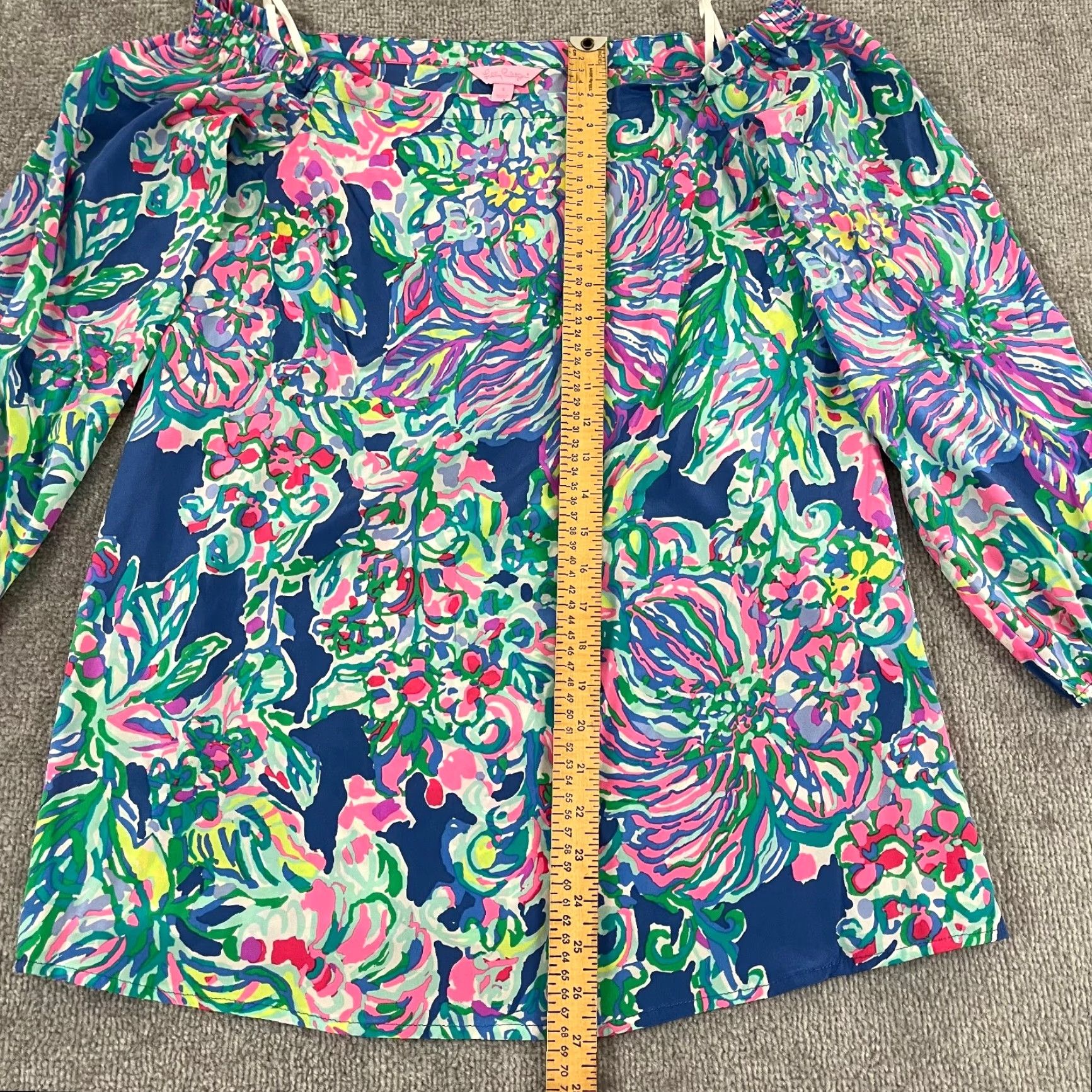 Lilly Pulitzer Lilly Pulitzer Top Womens Small Adira Off Shoulder Stretch Silk Exotic Escapade Shirt Womens S Multicolor Floral 3/4 Sleeve Blouse Mens? No. Size S / US 4 / IT 40 - 3 Thumbnail