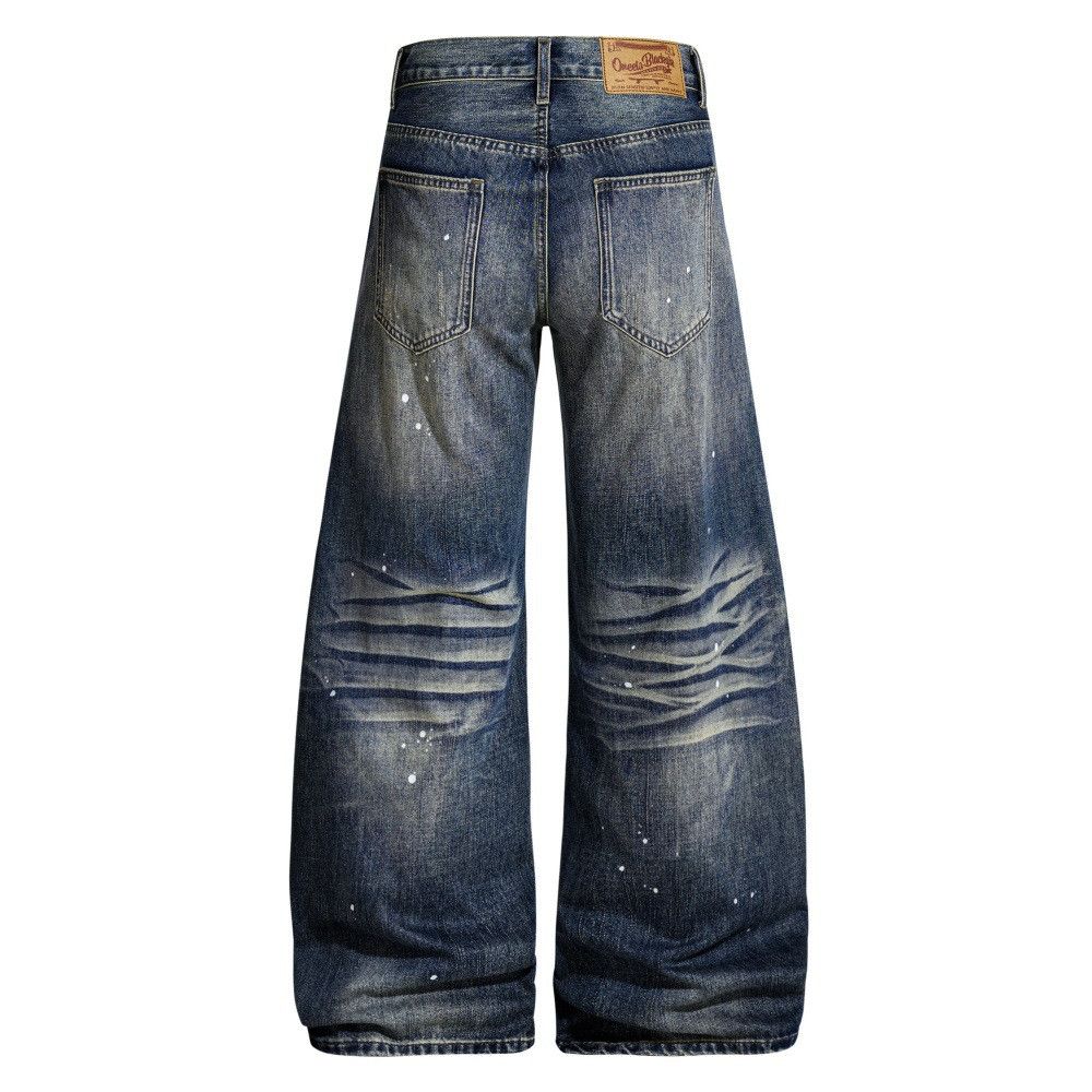 Vintage Wide-leg retro punk washed distressed scimitar jeans Size US 32 / EU 48 - 2 Thumbnail