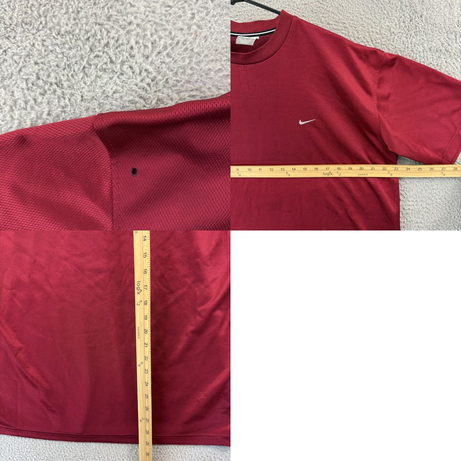 Nike VINTAGE Nike Jersey Mens XL Red Short Sleeve Swoosh Sport Soccer Athletic Y2K Size US XL / EU 56 / 4 - 8 Thumbnail