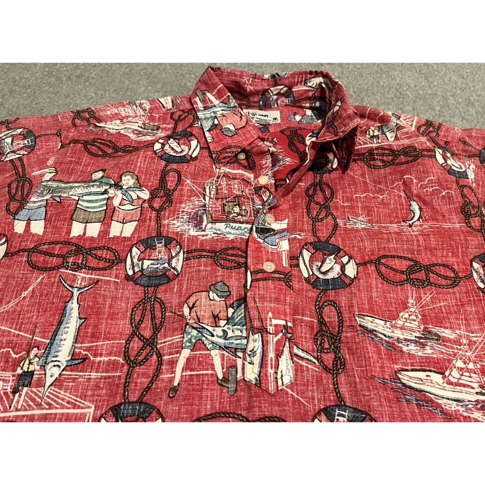 Reyn Spooner Reyn Spooner Shirt Mens Large Red Short Sleeve Nautical Beach Hawaiian Button-Up Size US L / EU 52-54 / 3 - 2 Thumbnail