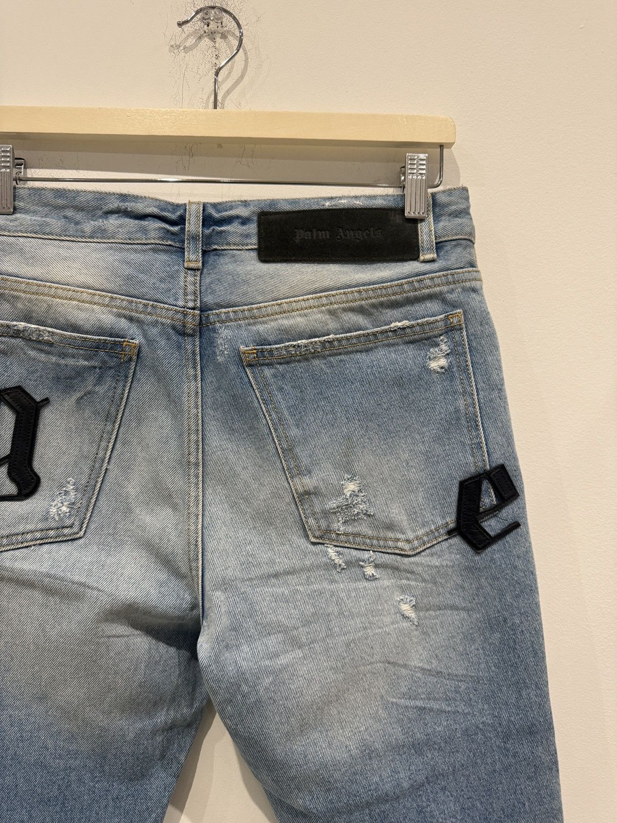 Palm Angels Palm Angels Logo Patch Jeans Blue Size: 31 Size US 31 - 4 Thumbnail