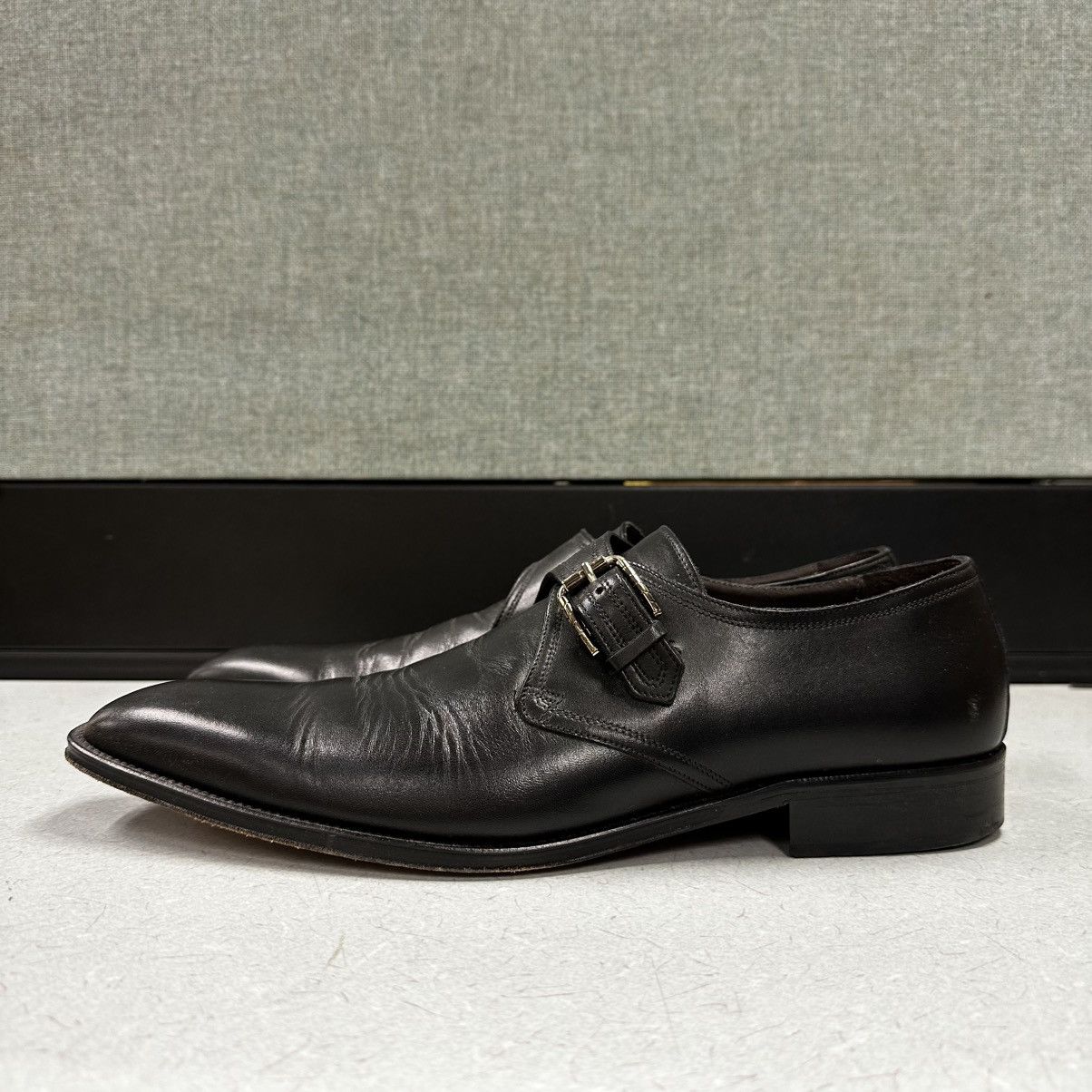 Testoni Testoni Basic Single Monk Strap Black Dress Shoes Size US 11.5 / EU 44-45 - 2 Thumbnail