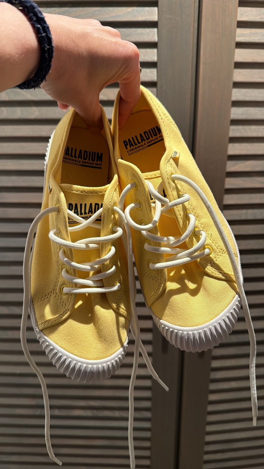 image of Palladium Yellow Low Top Sneakers, Women's (Size 6)