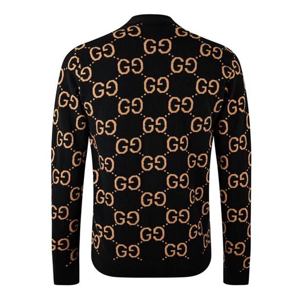 Gucci Monogram Jacquard Cardigan Size US L / EU 52-54 / 3 - 6 Thumbnail