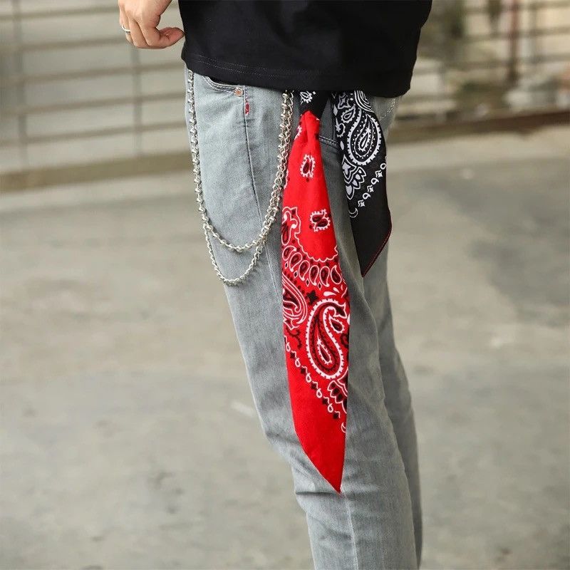 Vintage Paisley Bandana Double Layer Waist Metal Wallet Chain Size ONE SIZE - 1 Thumbnail