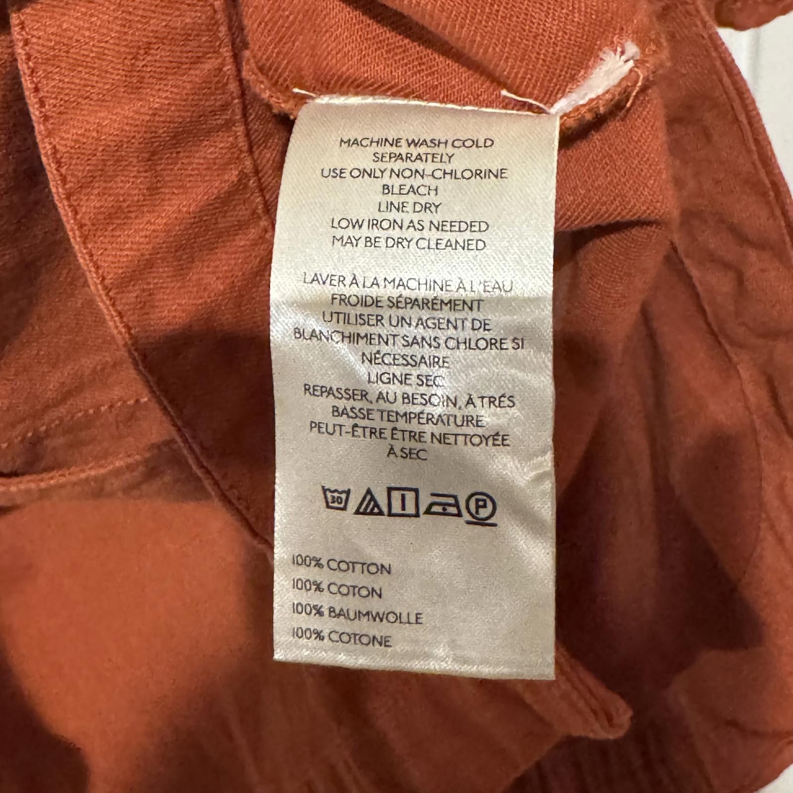 Other Pilcro Rust Orange Puff Sleeve Button-Up Shirt Medium Size M / US 6-8 / IT 42-44 - 4 Thumbnail