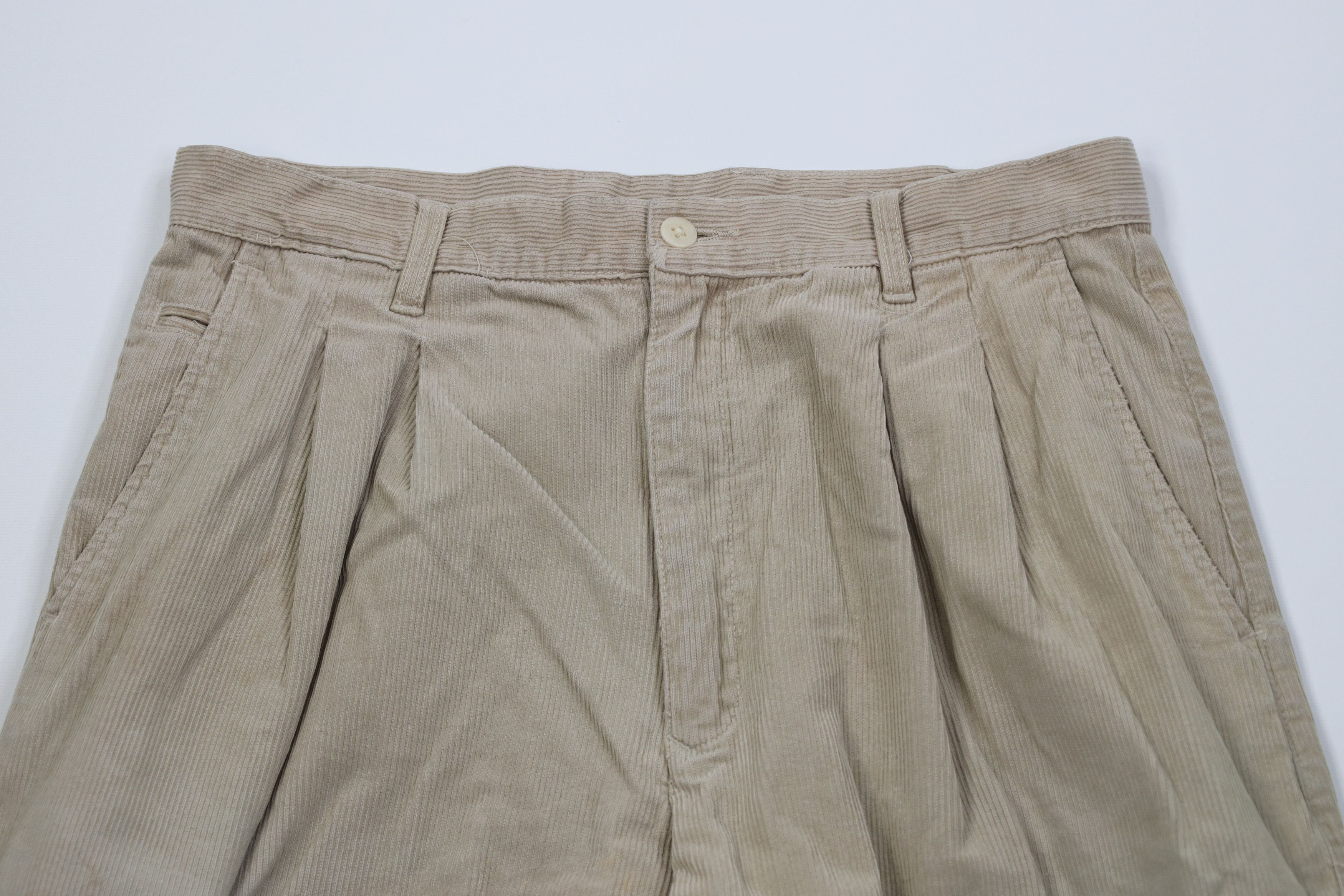 Vintage Vintage 90s Streetwear Wide Leg Corduroy Chino Pants Beige Size US 34 / EU 50 - 2 Thumbnail