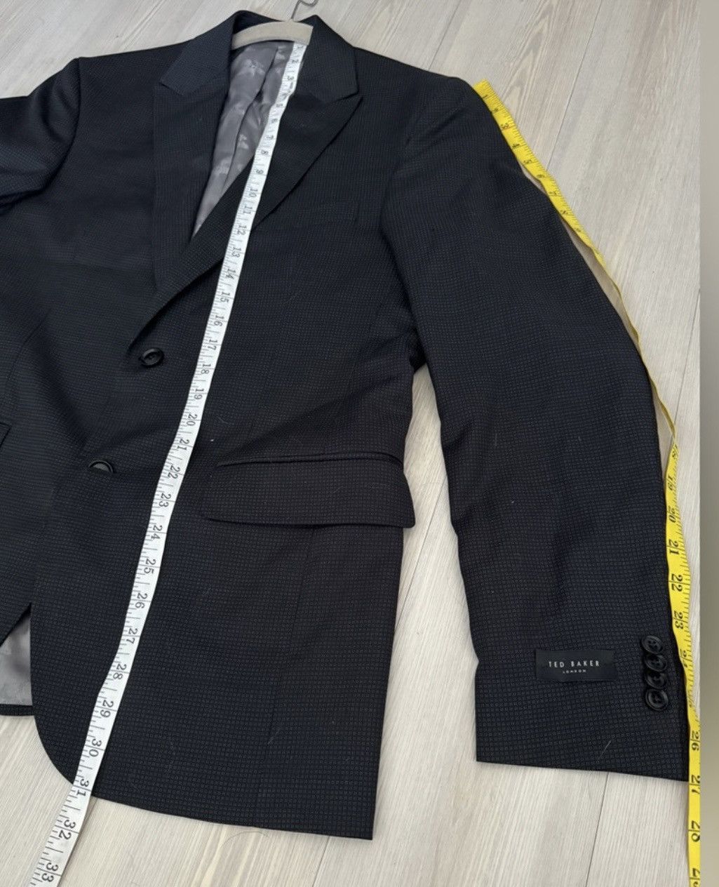 Ted Baker Ted Baker London Robbie Peak Lapel Plaid Wool Blazer Jacket Size 40R - 15 Thumbnail