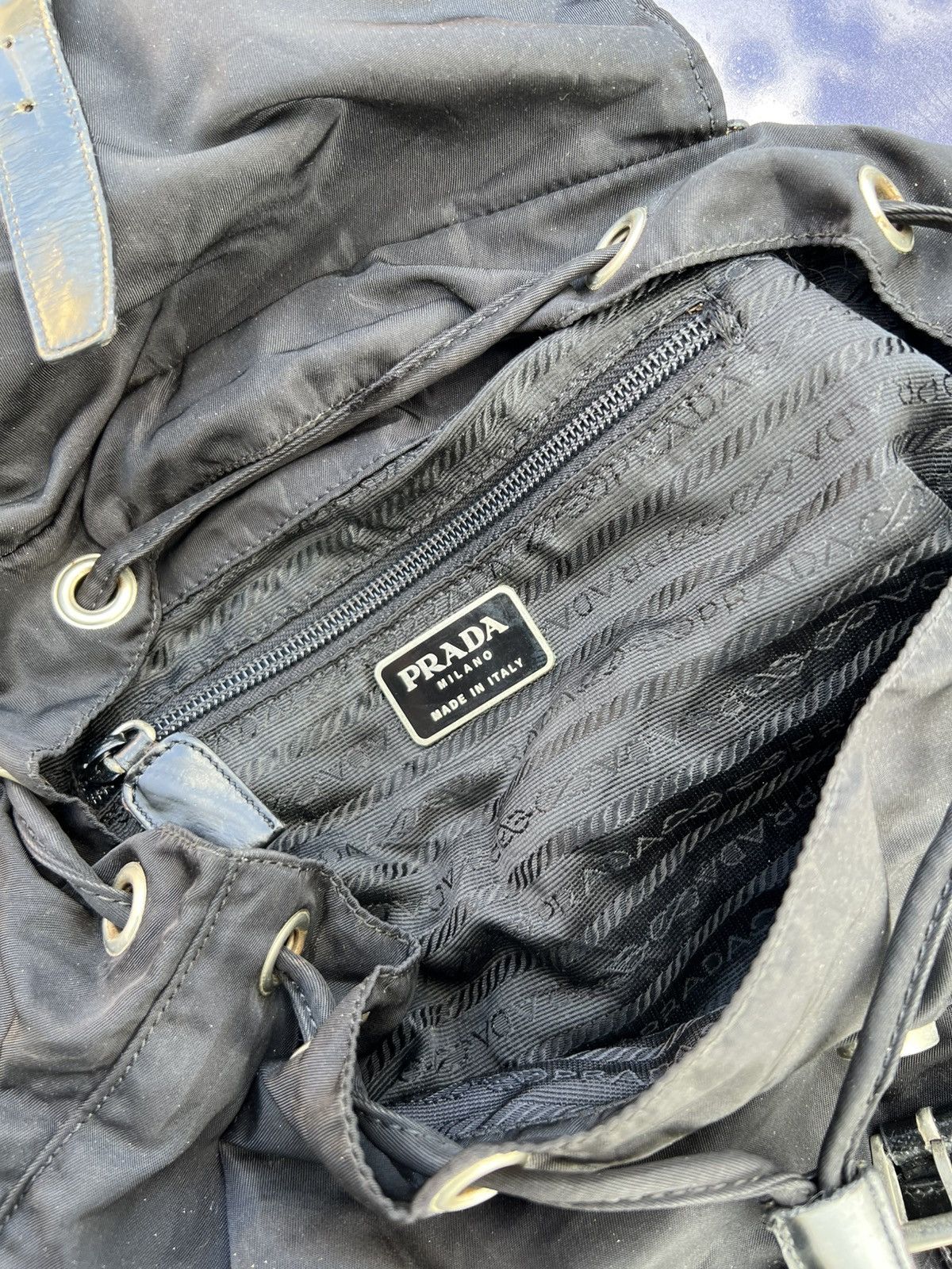 Prada × Vintage Vintage Prada Black Backpack Size ONE SIZE - 14 Thumbnail