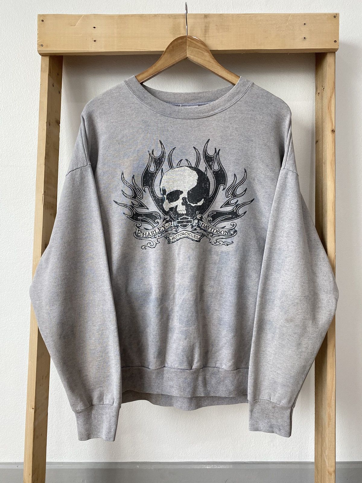 Harley Davidson Vintage 00’s Harley-Davidson Skull Sweatshirt💀🔥 Size US L / EU 52-54 / 3 - 1 Thumbnail