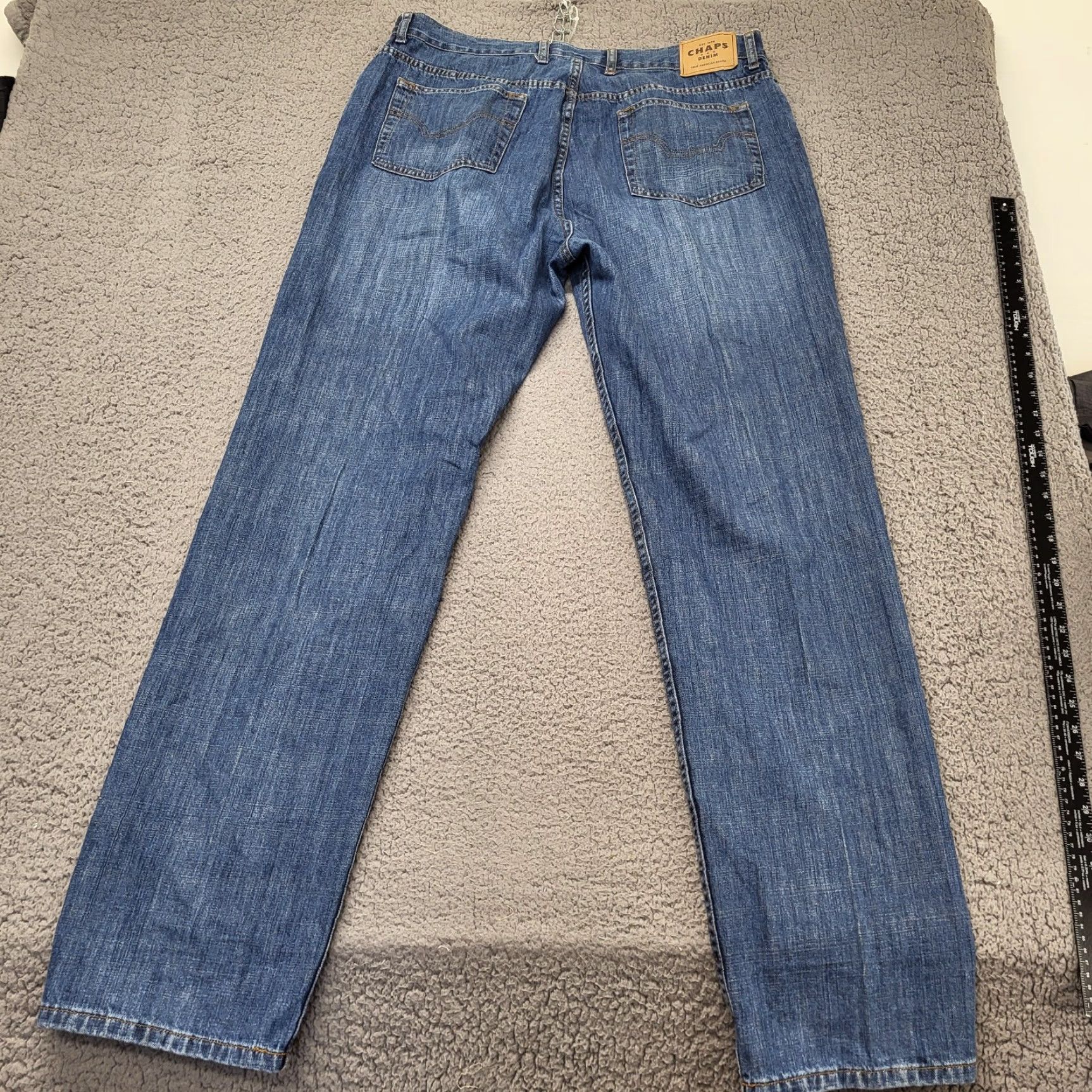 Chaps Chaps Jeans Men's 38x34 Blue Straight Fit Denim 100% Cotton Dad Jeans Regular Fit Jeans Mens Casual Pant Size US 38 / EU 54 - 4 Thumbnail