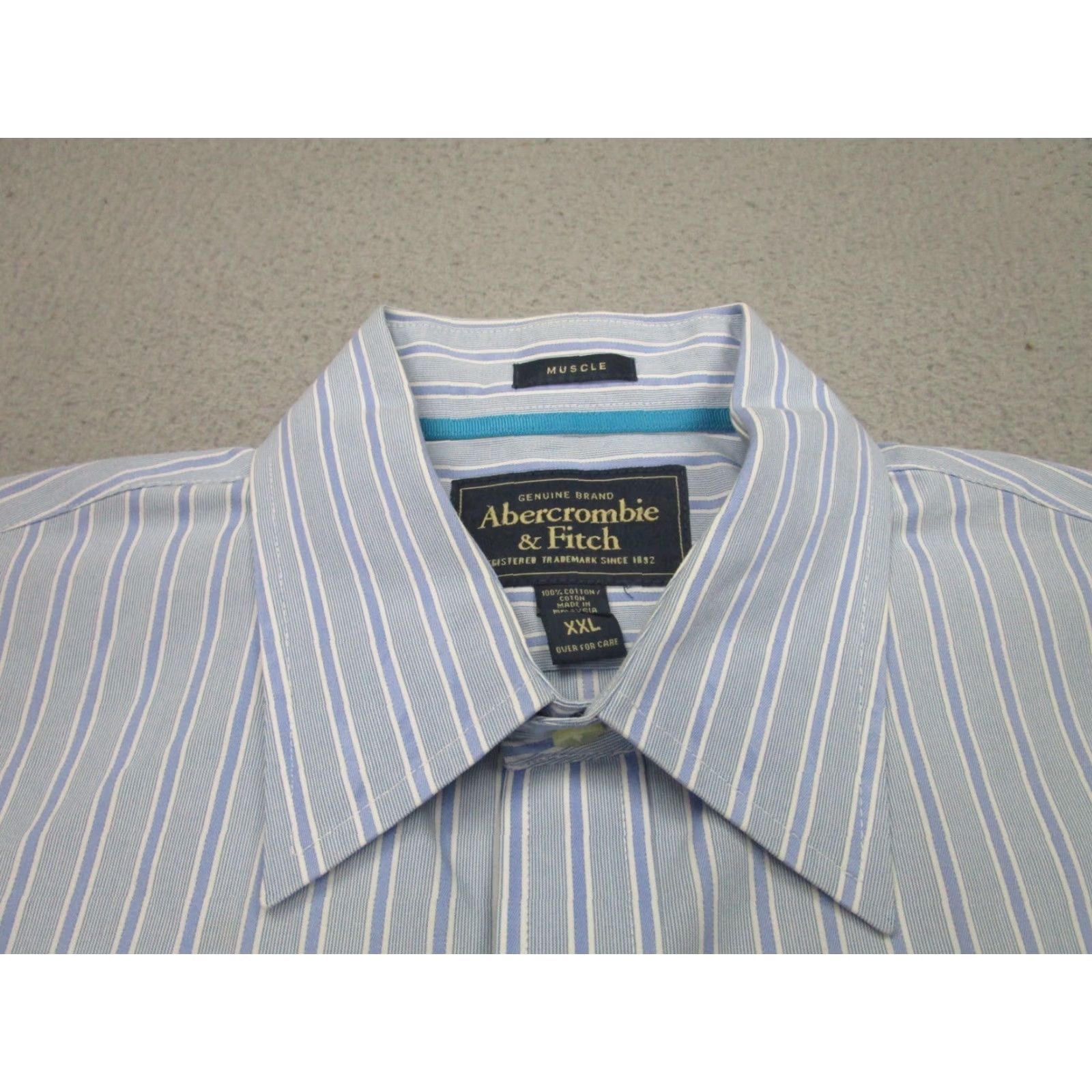Abercrombie & Fitch VINTAGE Abercrombie & Fitch Button-Up Shirt Mens 2XL Blue Striped Slim Y2K 2000s Size US XXL / EU 58 / 5 - 6 Thumbnail