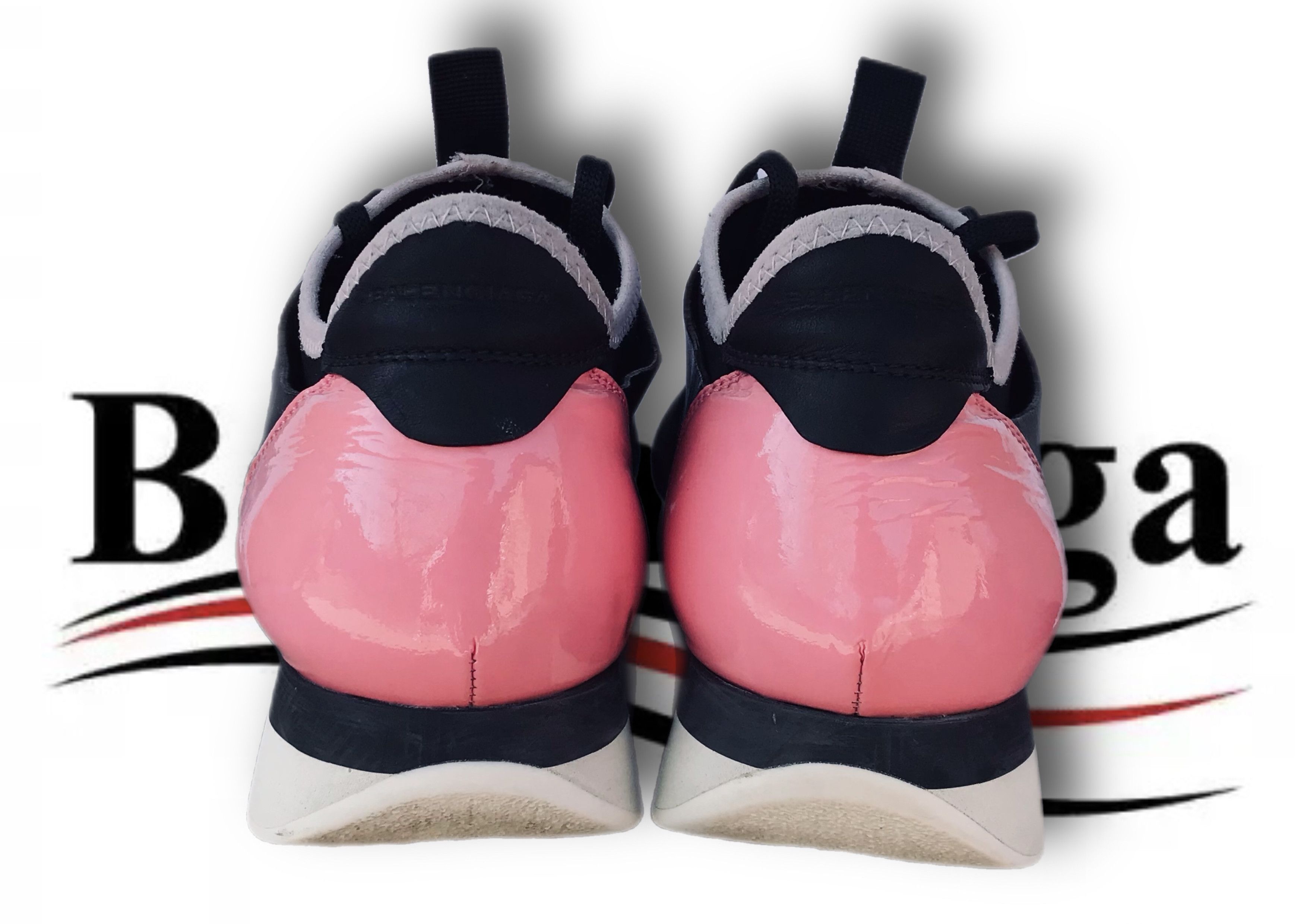 Balenciaga Balenciaga Black Pink Leather Mesh Race Runner Sneakers Size US 6 / IT 36 - 4 Thumbnail