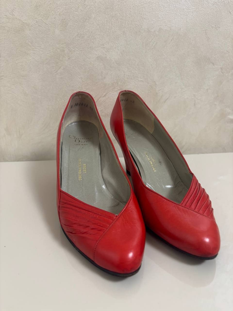 Christian Dior Monsieur Christian Dior Vintage Red Leather Pumps – Made in France Size US 7 / IT 37 - 12 Thumbnail