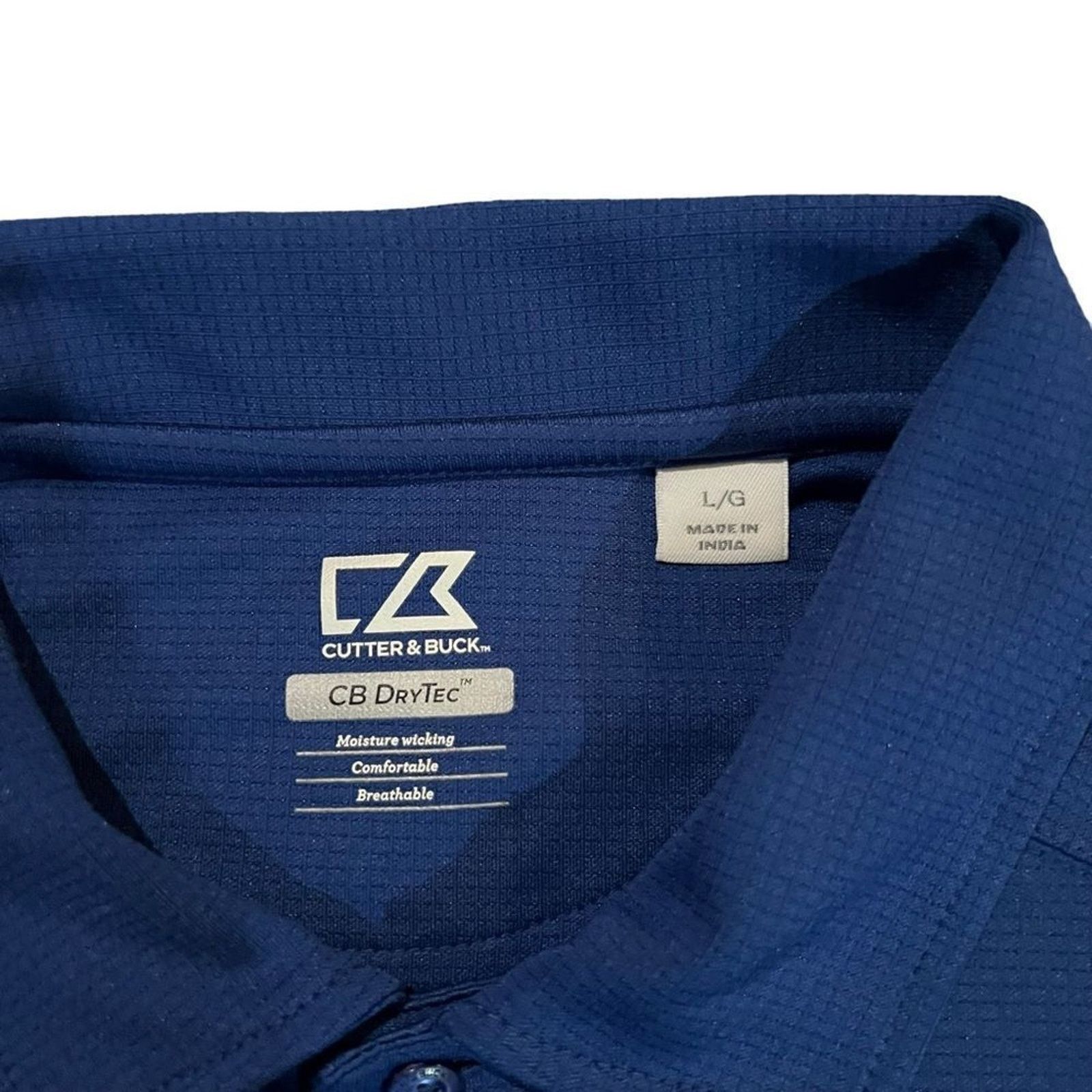Cutter & Buck Cutter & Buck Men's Polo Shirt Size Large Blue Solid Size US L / EU 52-54 / 3 - 3 Thumbnail