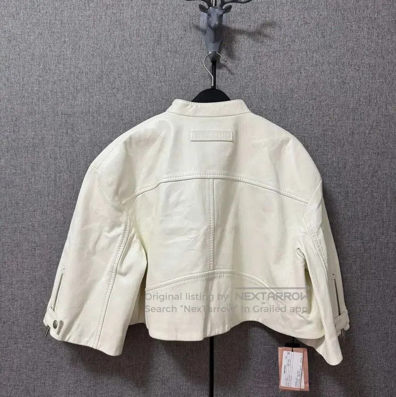 Miu Miu Miu Miu Women's White Leather Jacket . Size M / US 6-8 / IT 42-44 - 2 Thumbnail